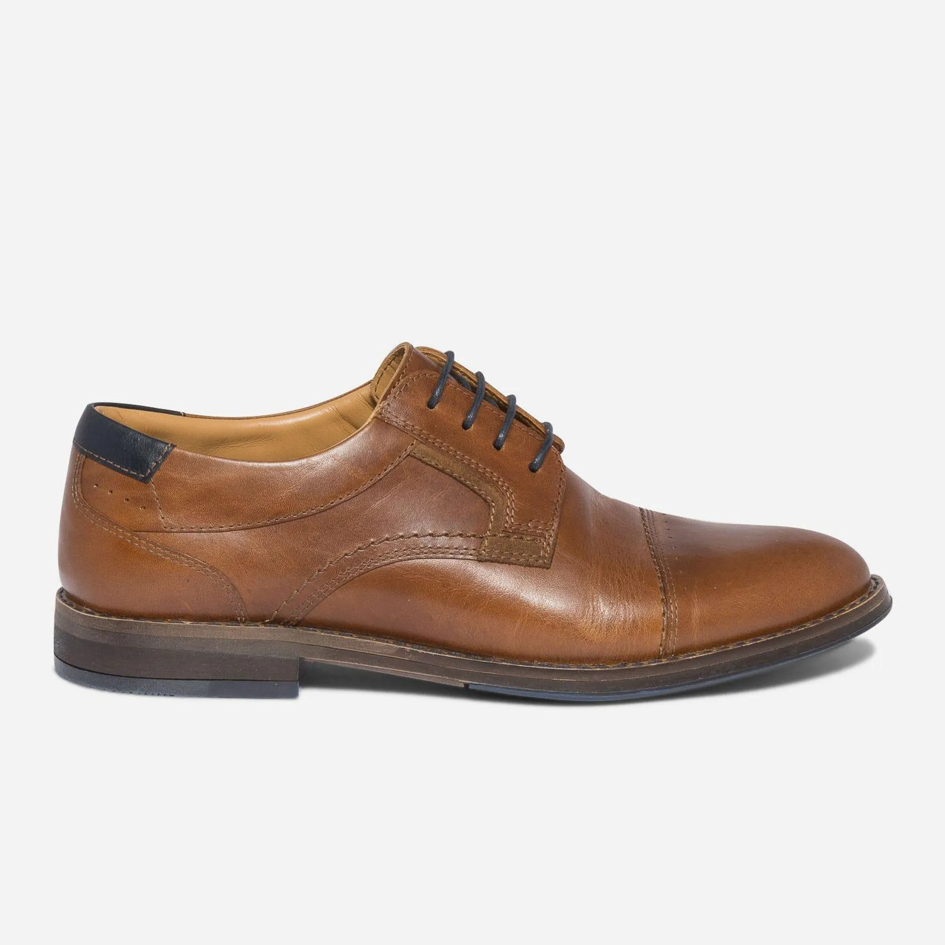 Derby camel en cuir