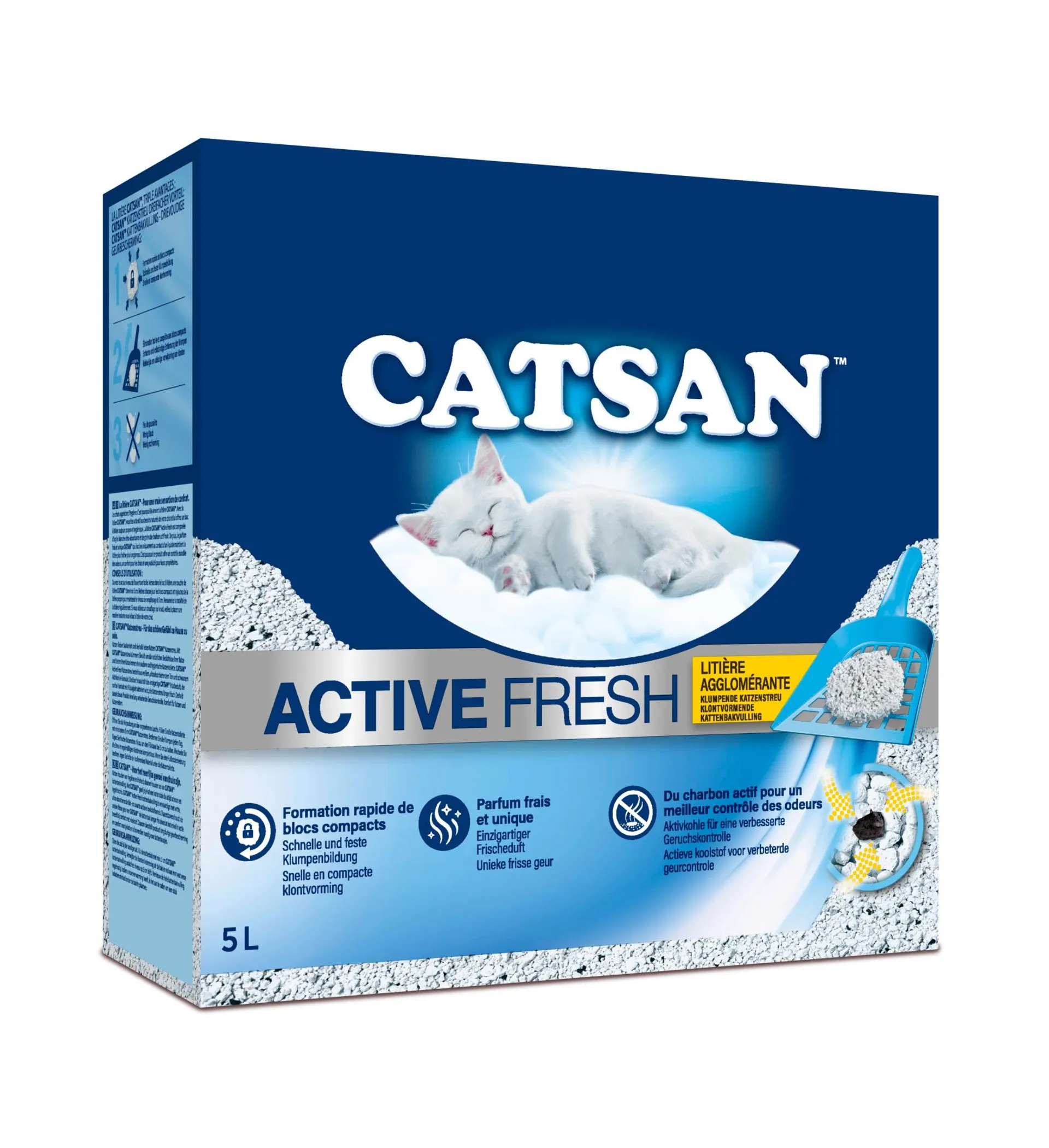 Litière pour chat catsan active fresh 5l