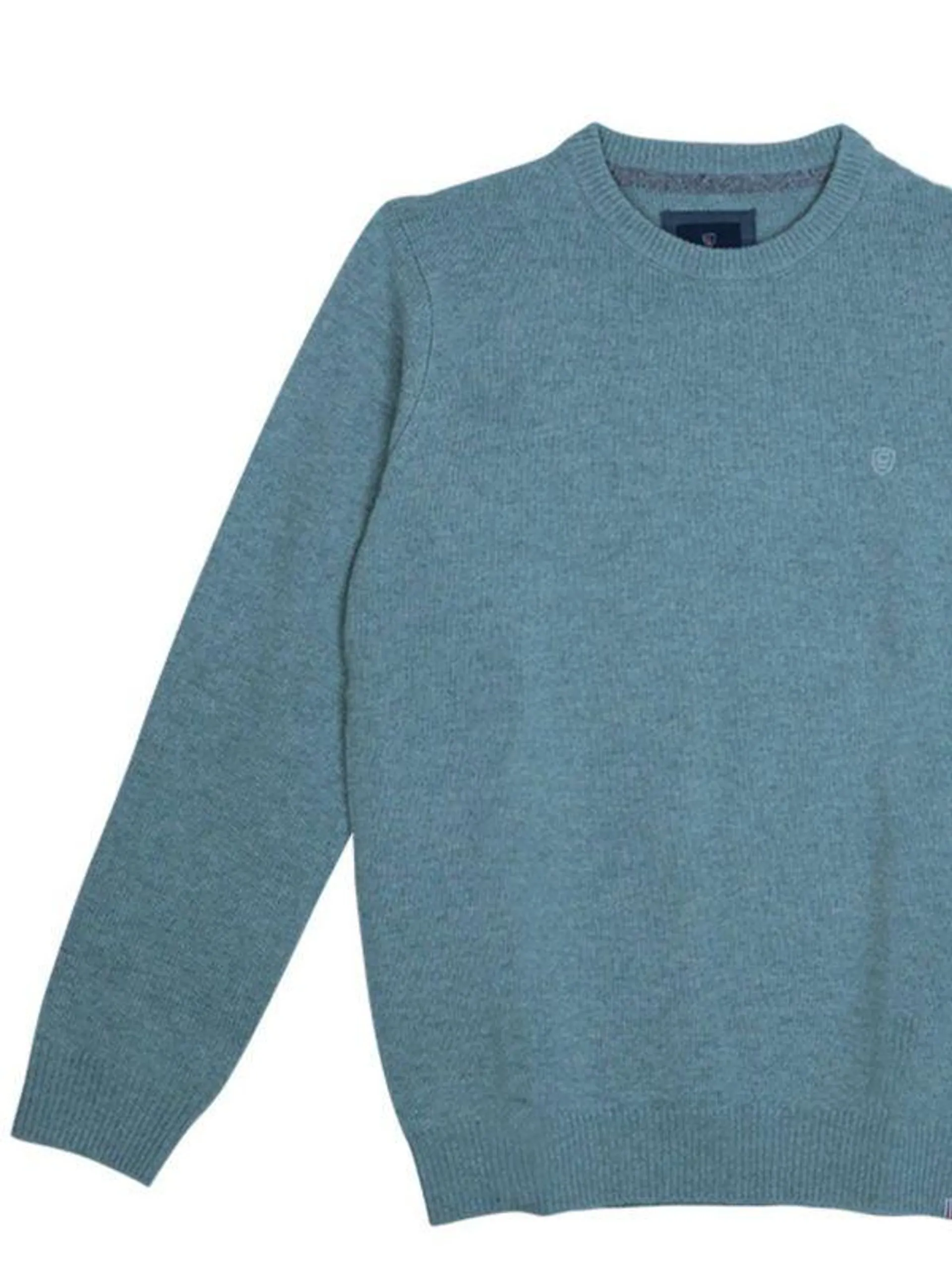 Pull Col Rond - Bleu turquoise