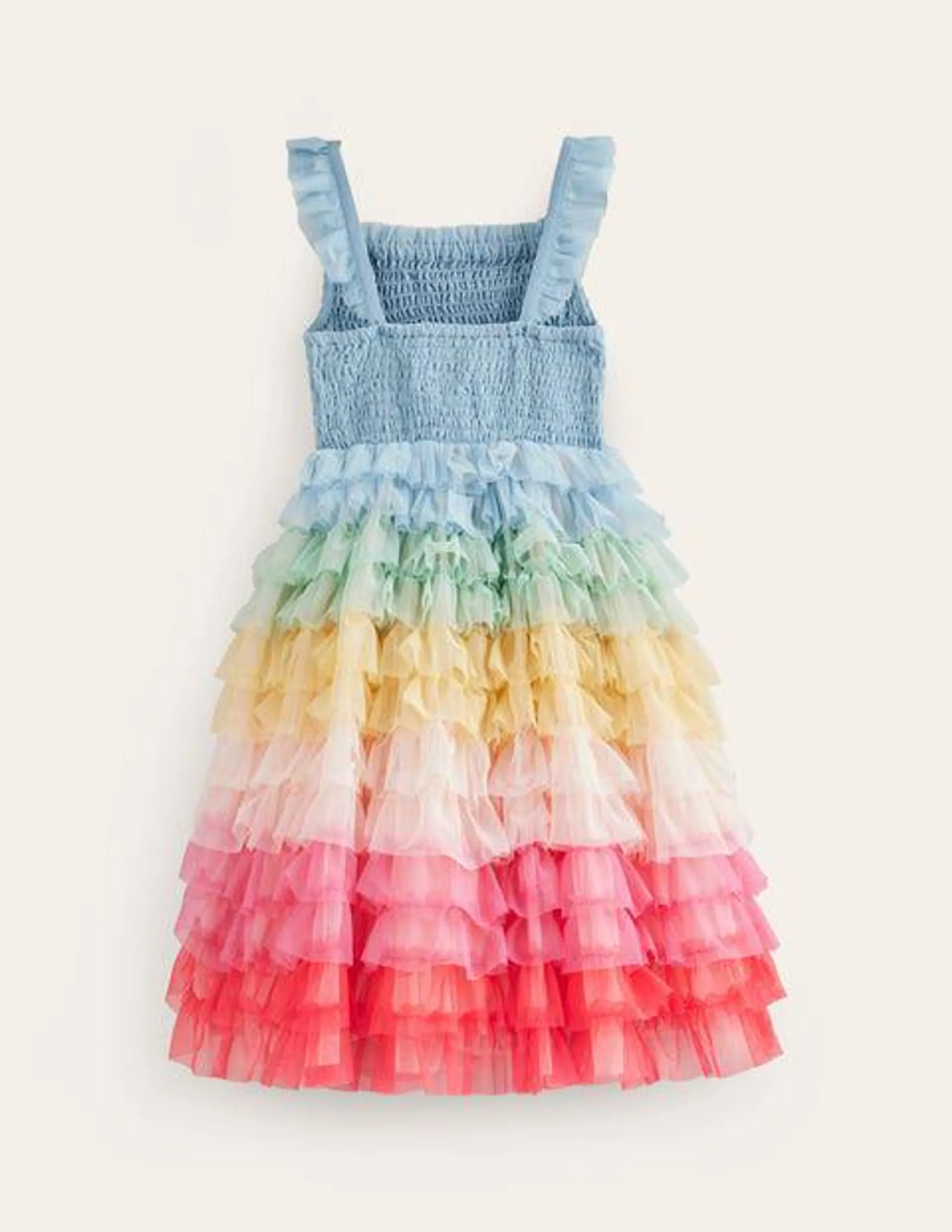 Robe en tulle à jupe arc-en-ciel