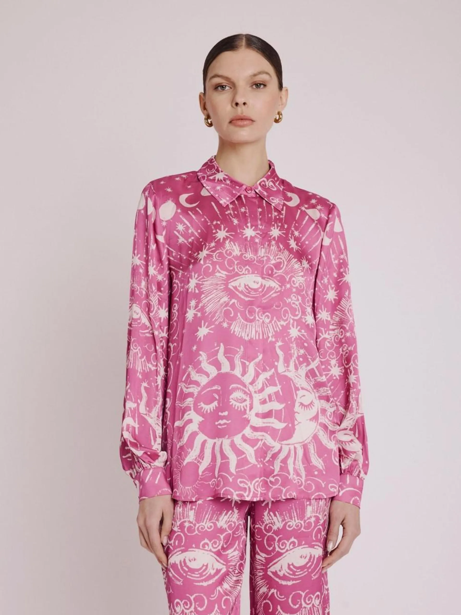 Chemise CALIA | Chemise imprimé astral fuschia