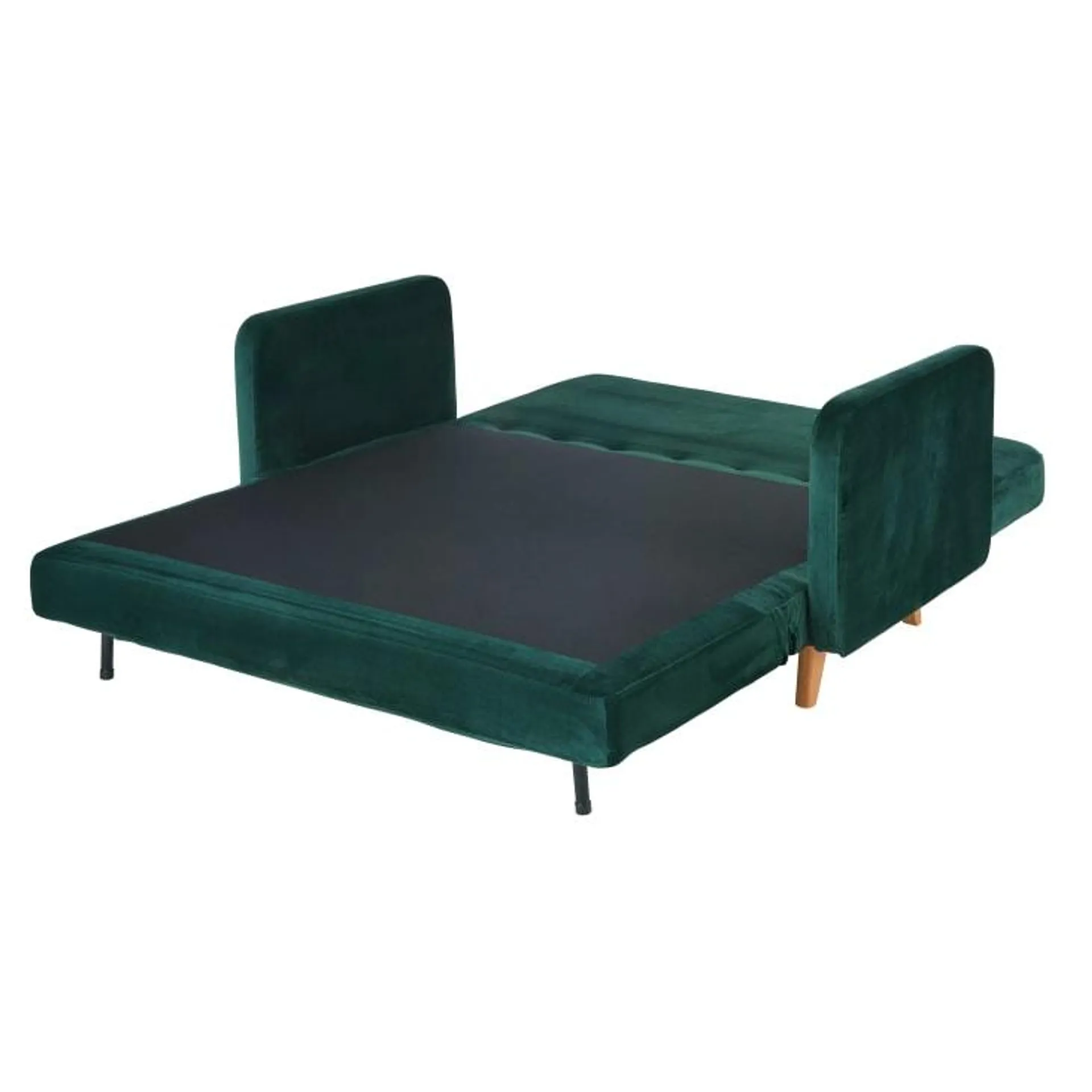 Sofá cama de 2/3 plazas de terciopelo verde