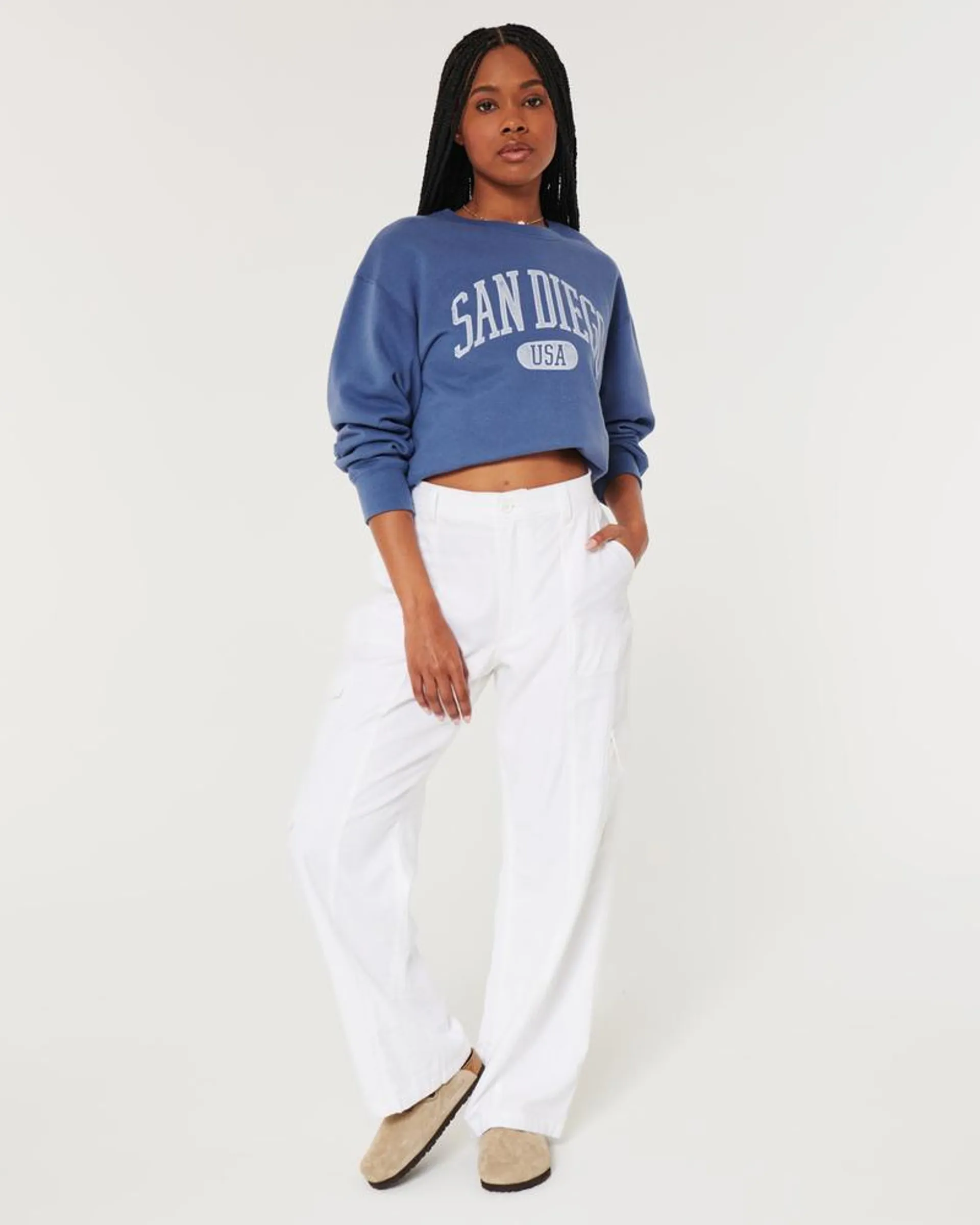 Oversized San Diego Graphic Crew Sweatshirt