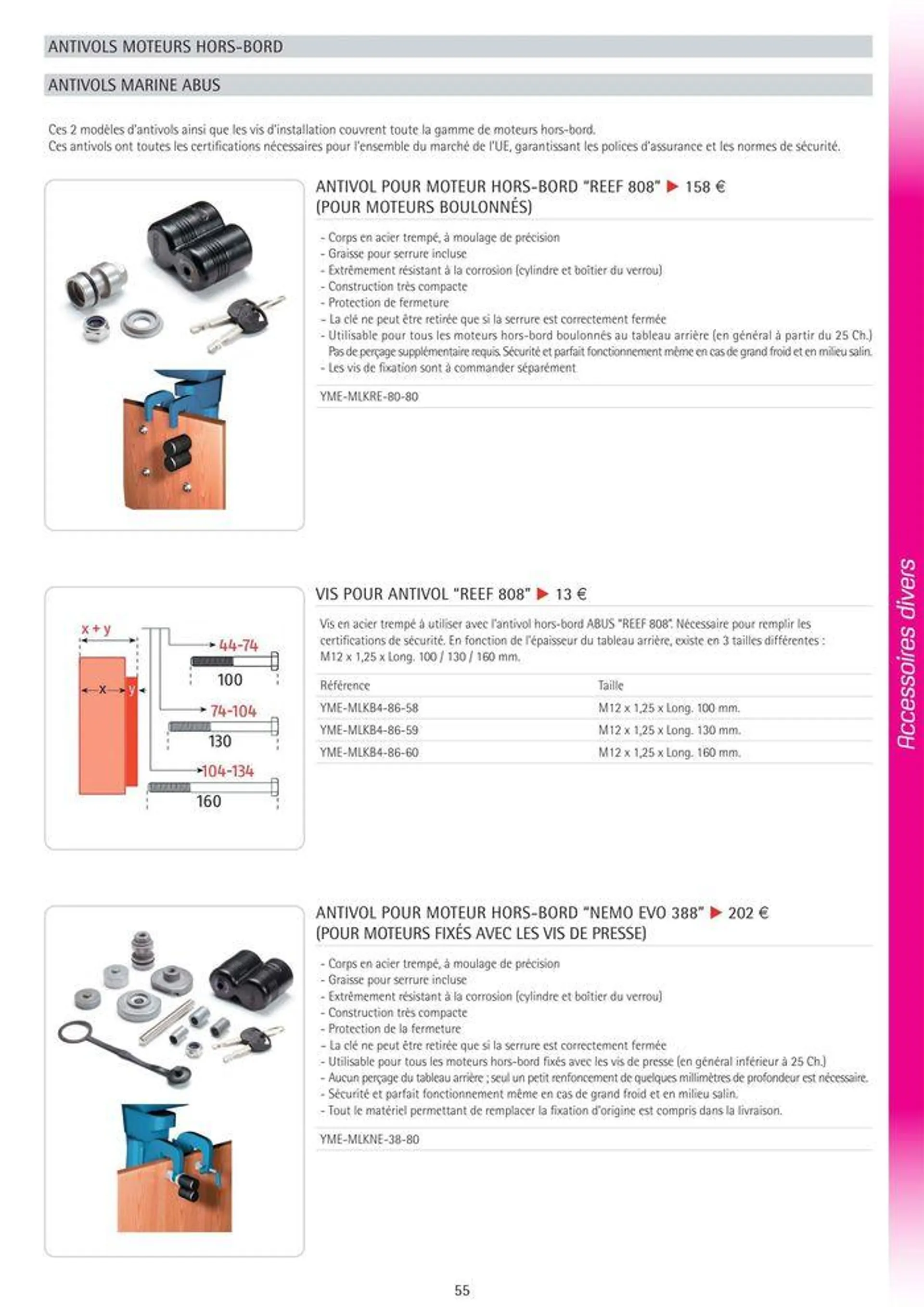 Catalogue Yamaha Marine - Accessoires Marine 2024 - 63