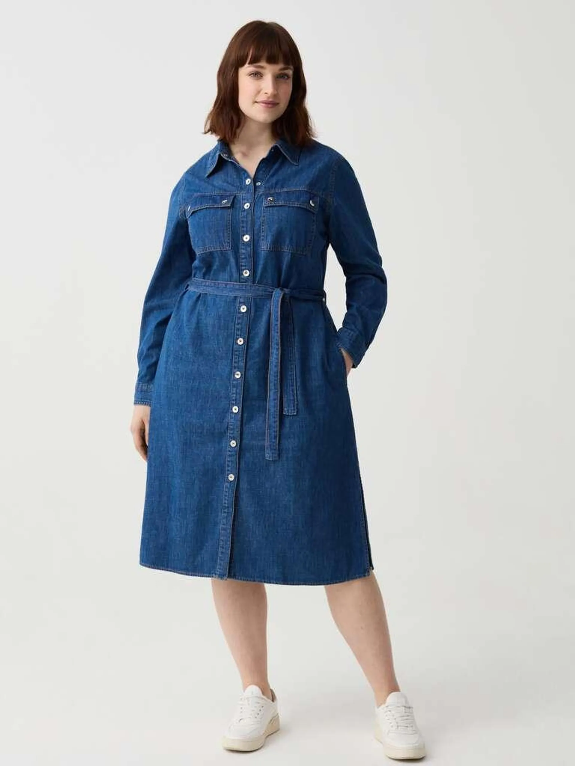 Curvy denim shirt dress Denim