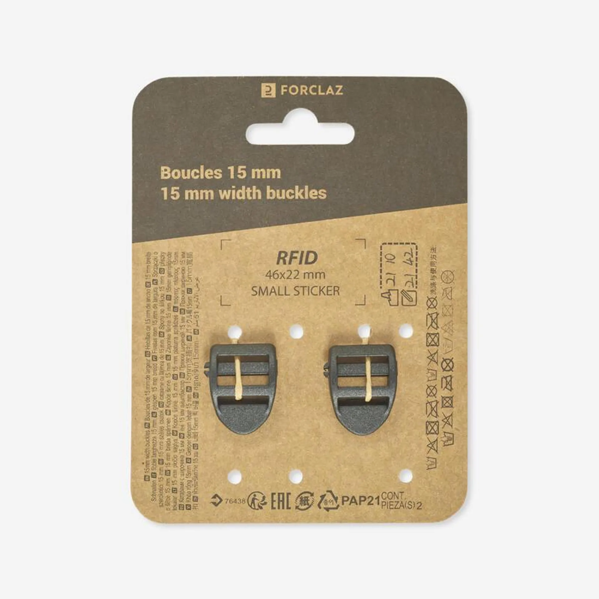 2 Boucles de serrage 15mm - pin lock