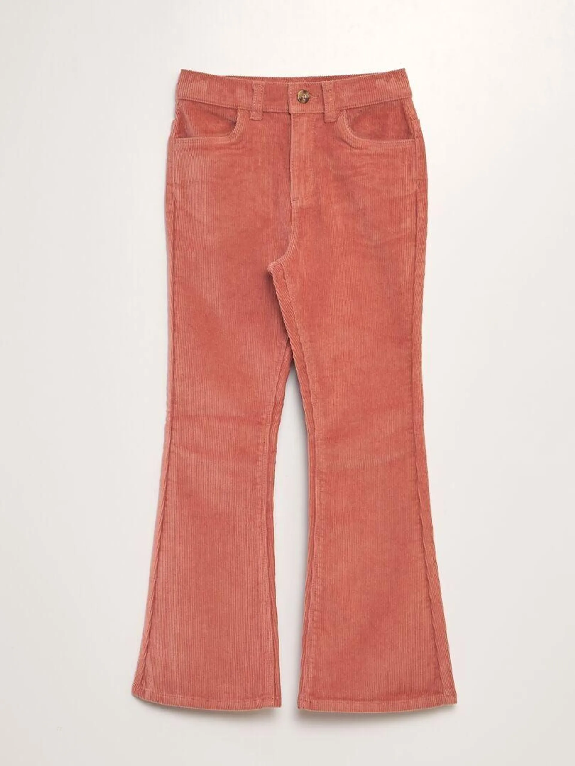 Pantalon en velours côtelé - Rose