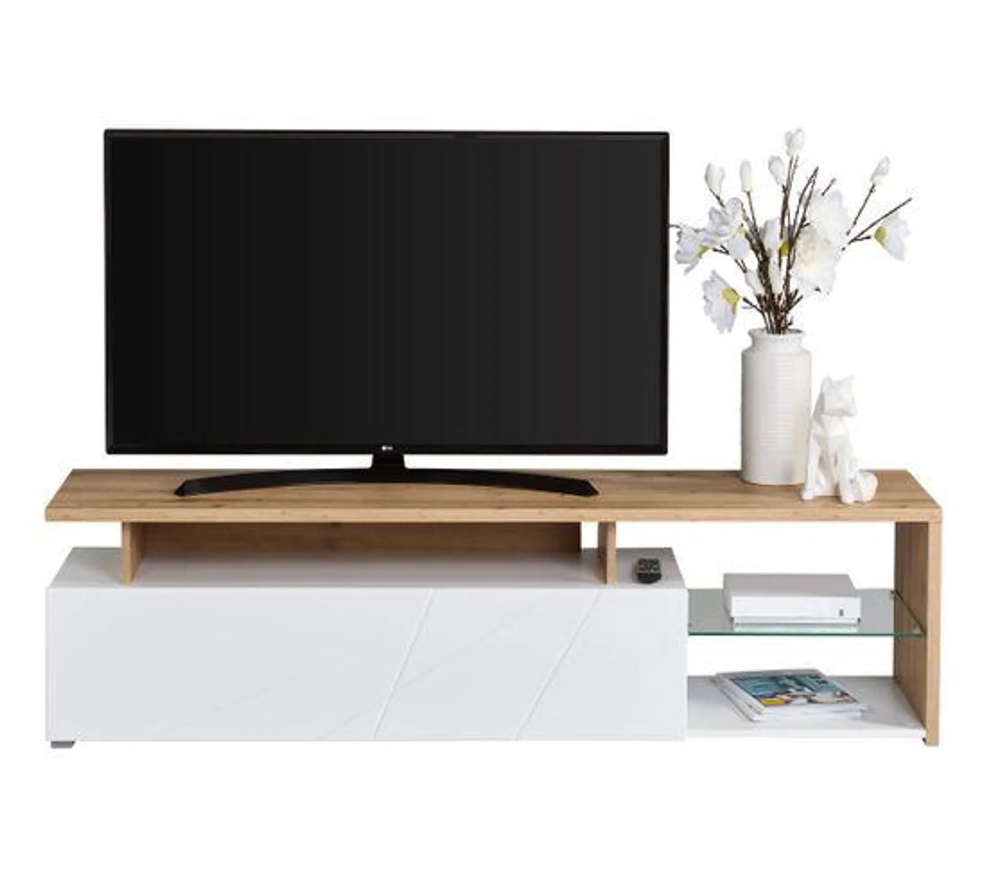 Meuble TV L.170 ARCTIC II Chêne/Blanc