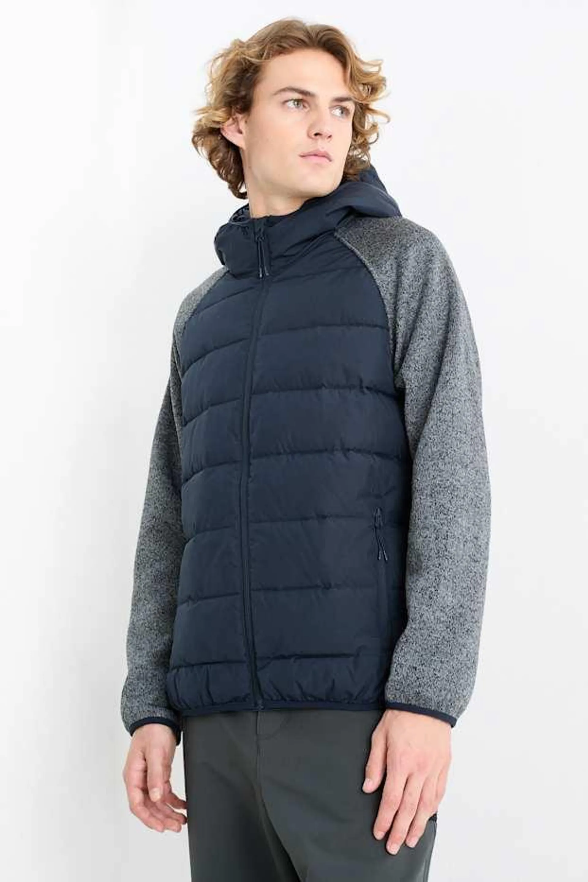 Zip-through hoodie - quilted