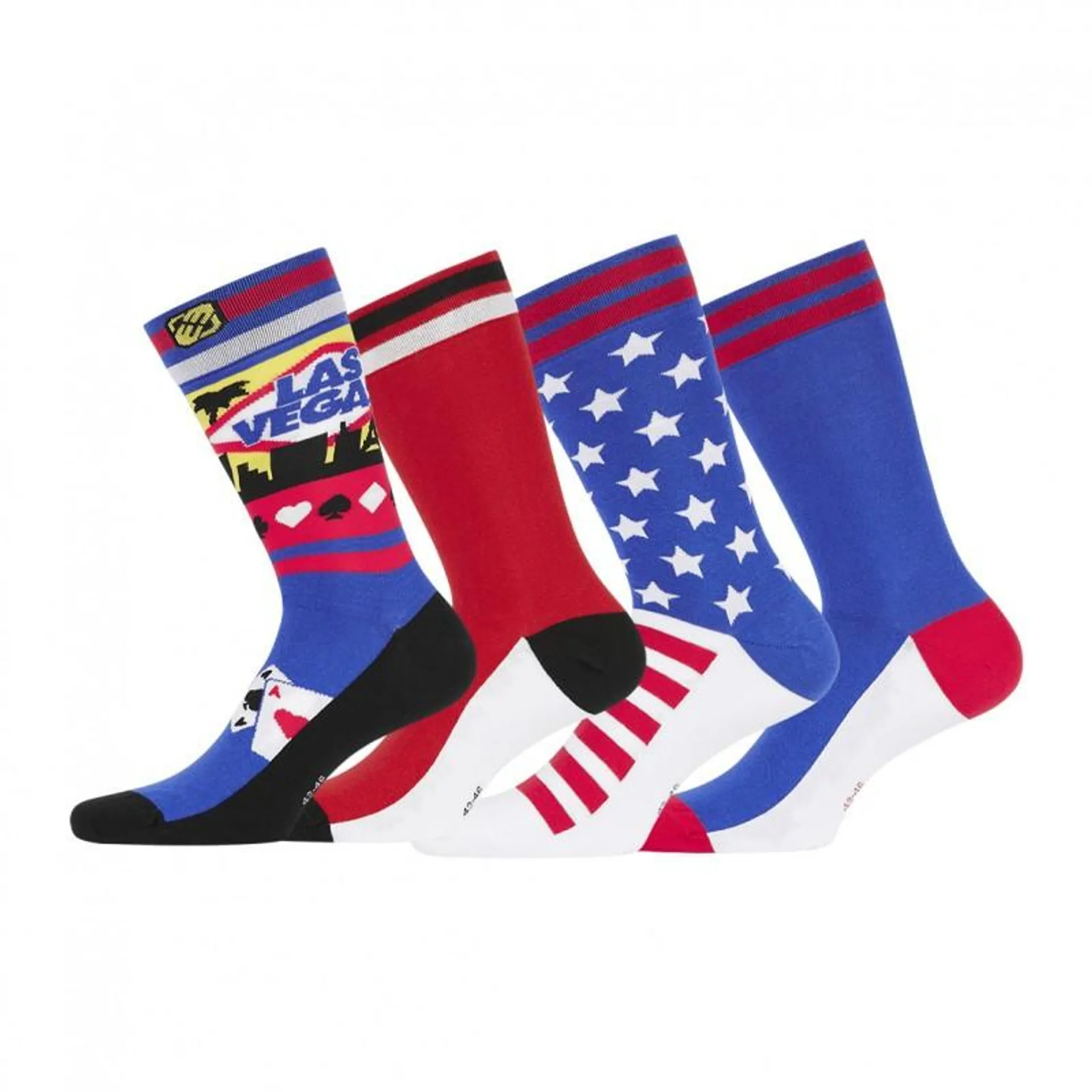 Lot de 4 Paires de Chaussettes Freegun de ville homme Fantaisie América