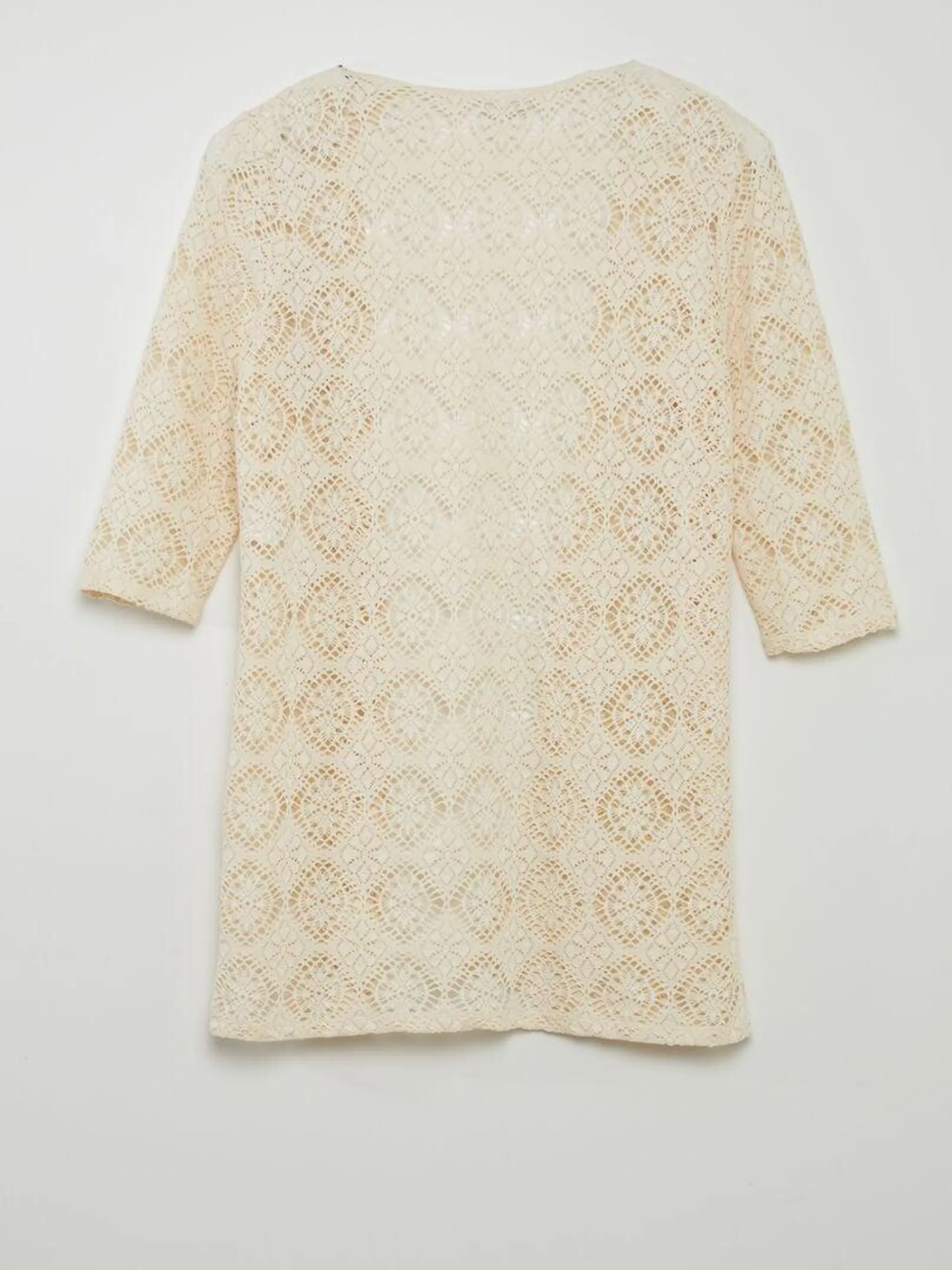 Kimono en crochet 'JDY' - Beige