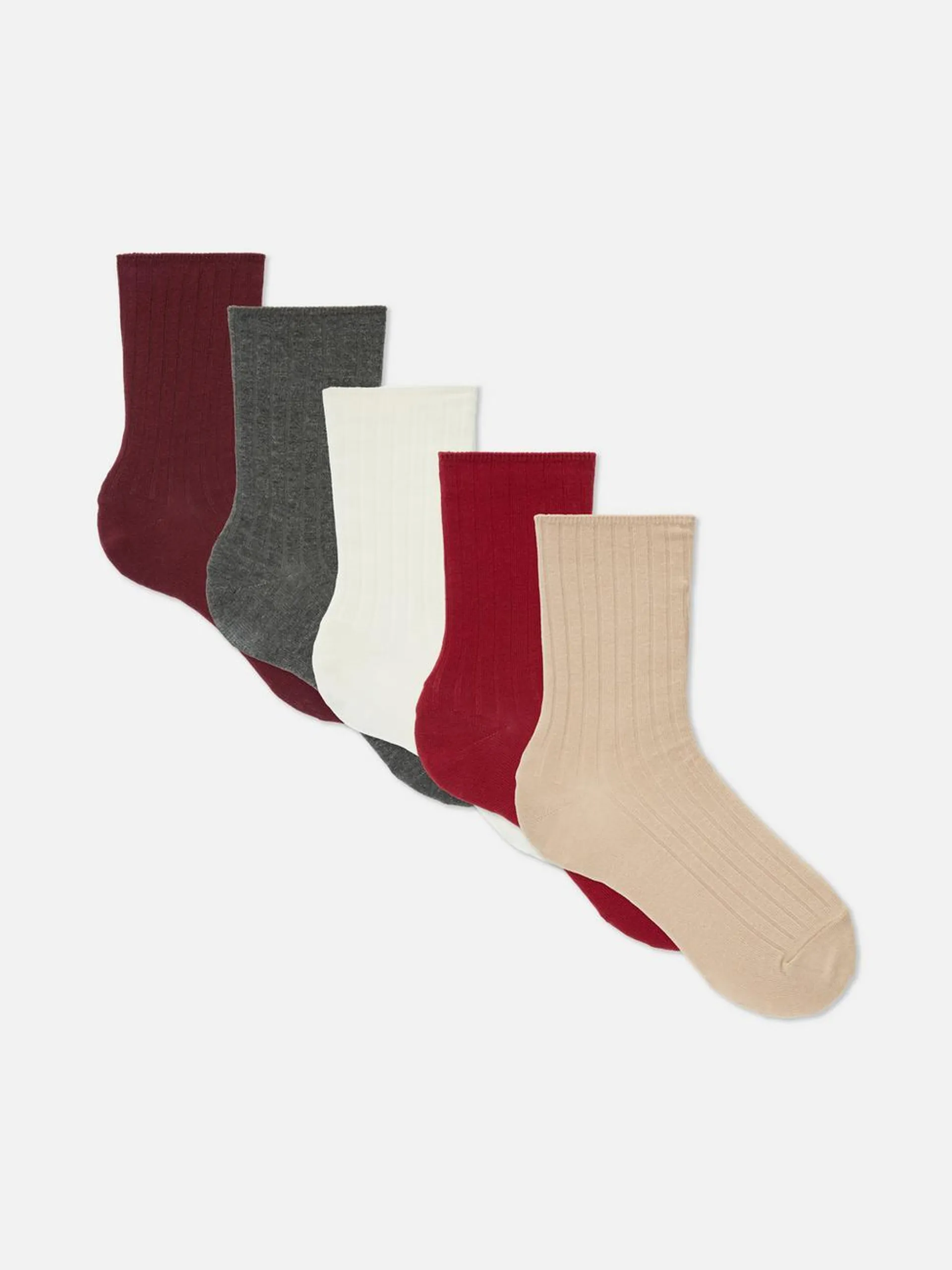 Lot de 5 paires de chaussettes côtelées