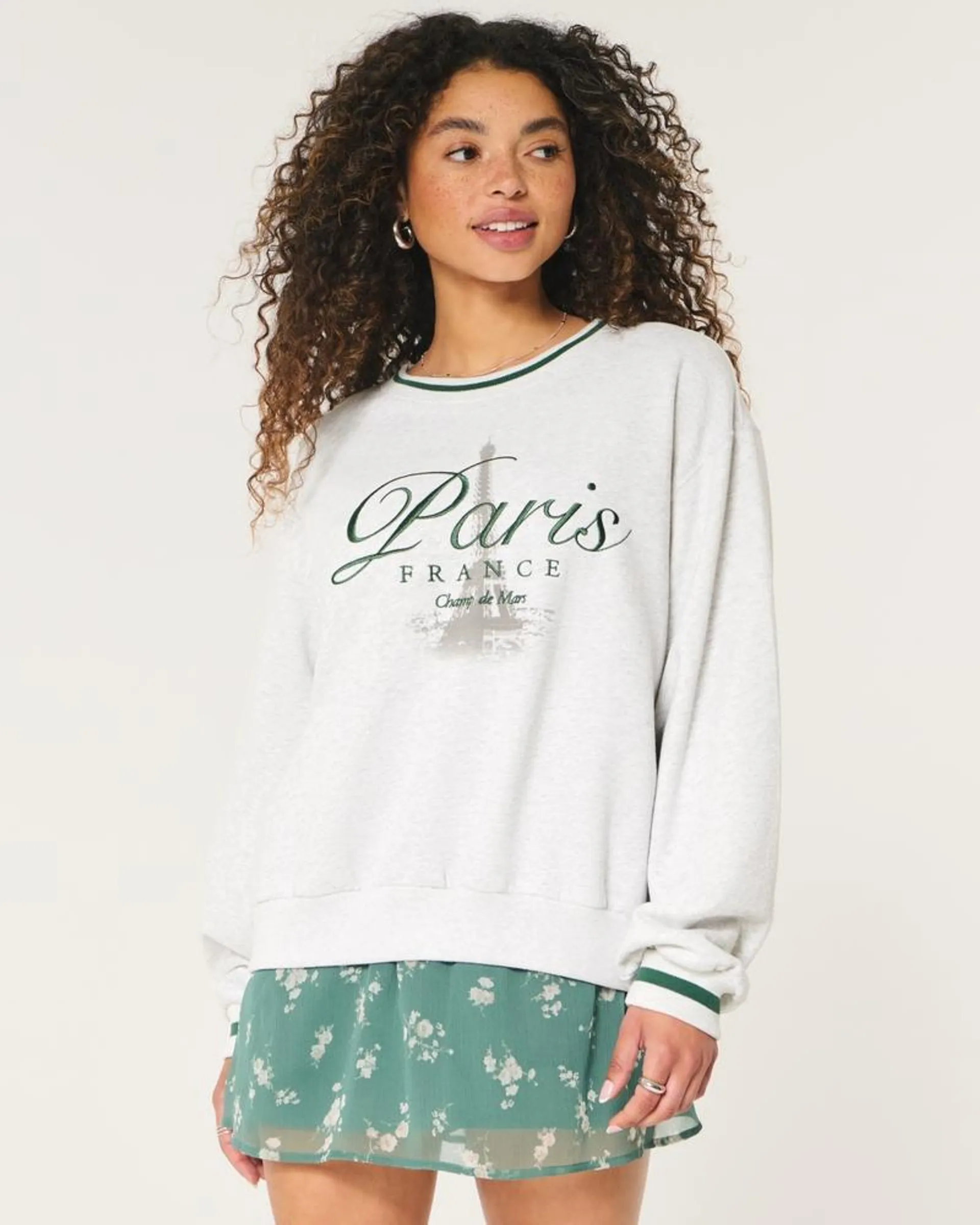 Easy Paris France Graphic Crew Sweatshirt