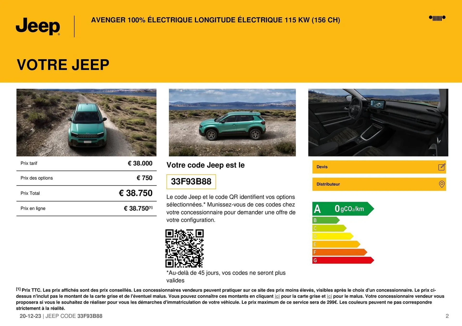 Catalogue Jeep AVENGER 100% ÉLECTRIQUE du 20 décembre au 31 août 2024 - Catalogue page 2