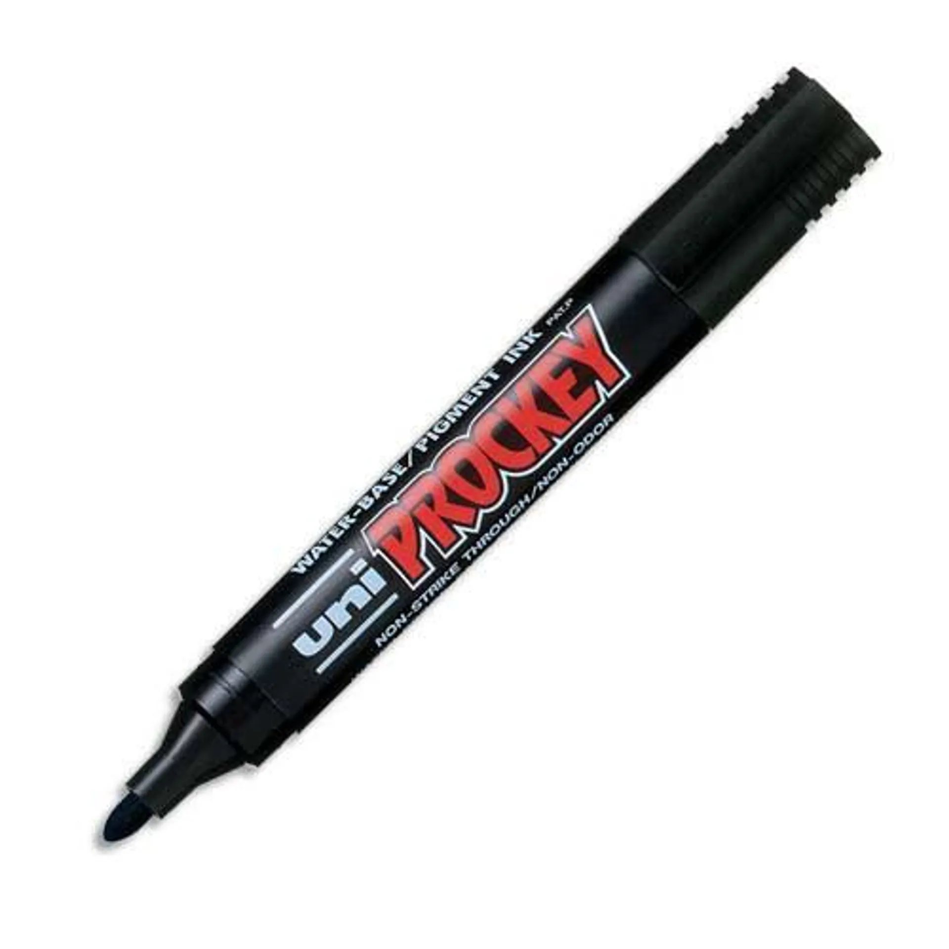 UNI-BALL Marqueur permanent pte ogive corps plastique encre pigmentée à base d'eau Noir UNI PROCKEY PM122