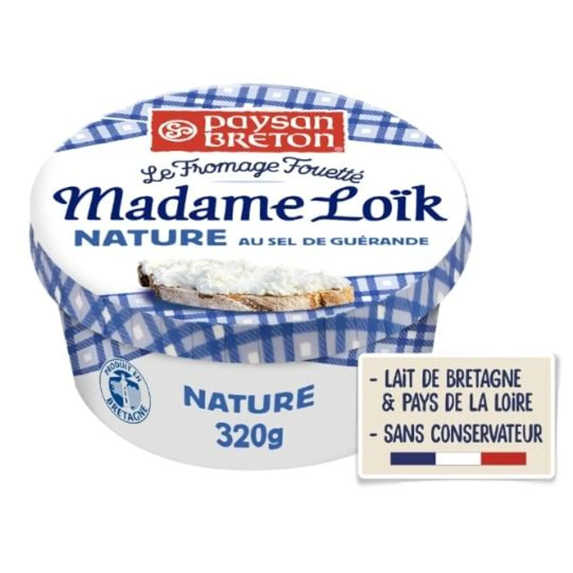 Fromage Fouetté Madame Loïk Nature au Sel de Guérande PAYSAN BRETON