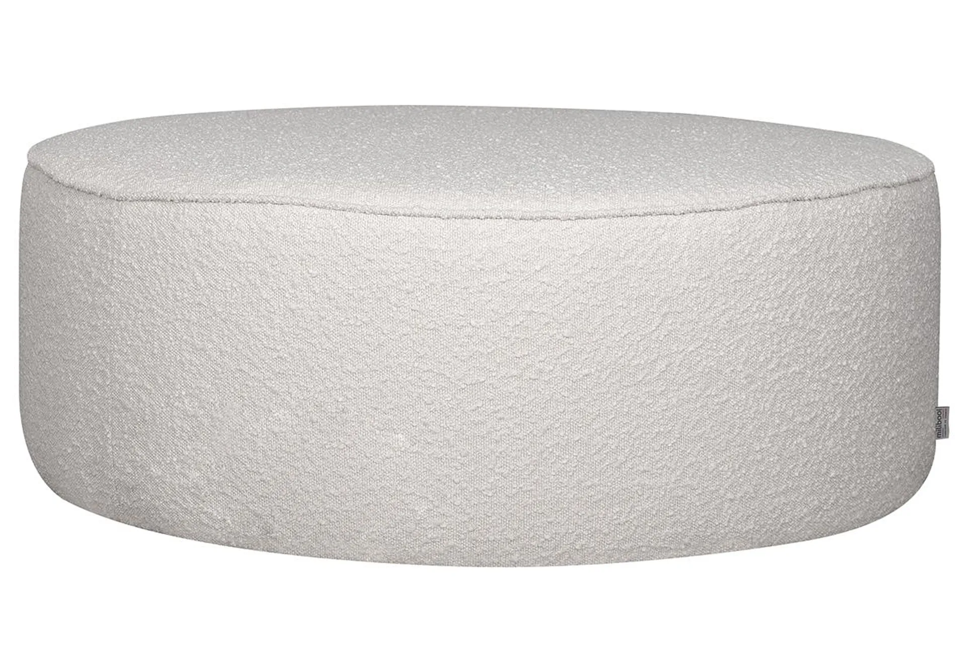 Pouf rond en tissu effet laine bouclée blanc D100 cm SIMON