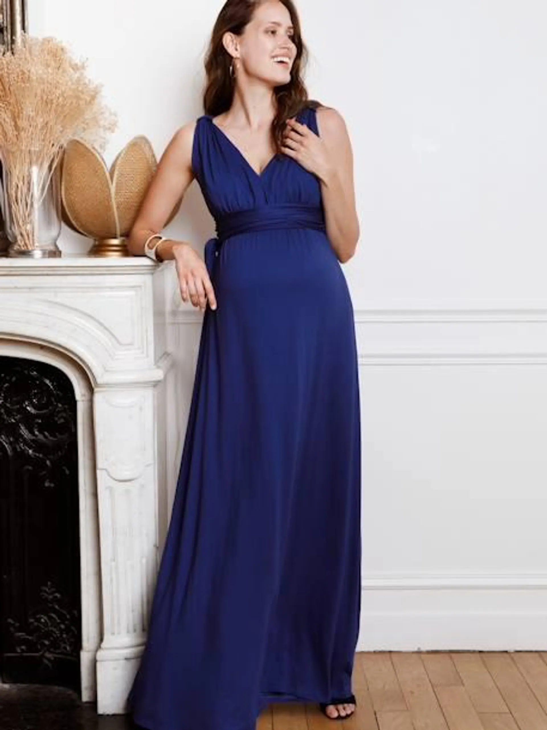 Robe longue de grossesse Romaine Tank ENVIE DE FRAISE - bleu