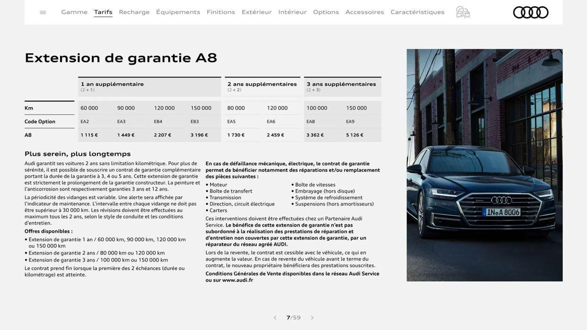 Audi A8 du 20 août au 31 décembre 2024 - Catalogue page 7