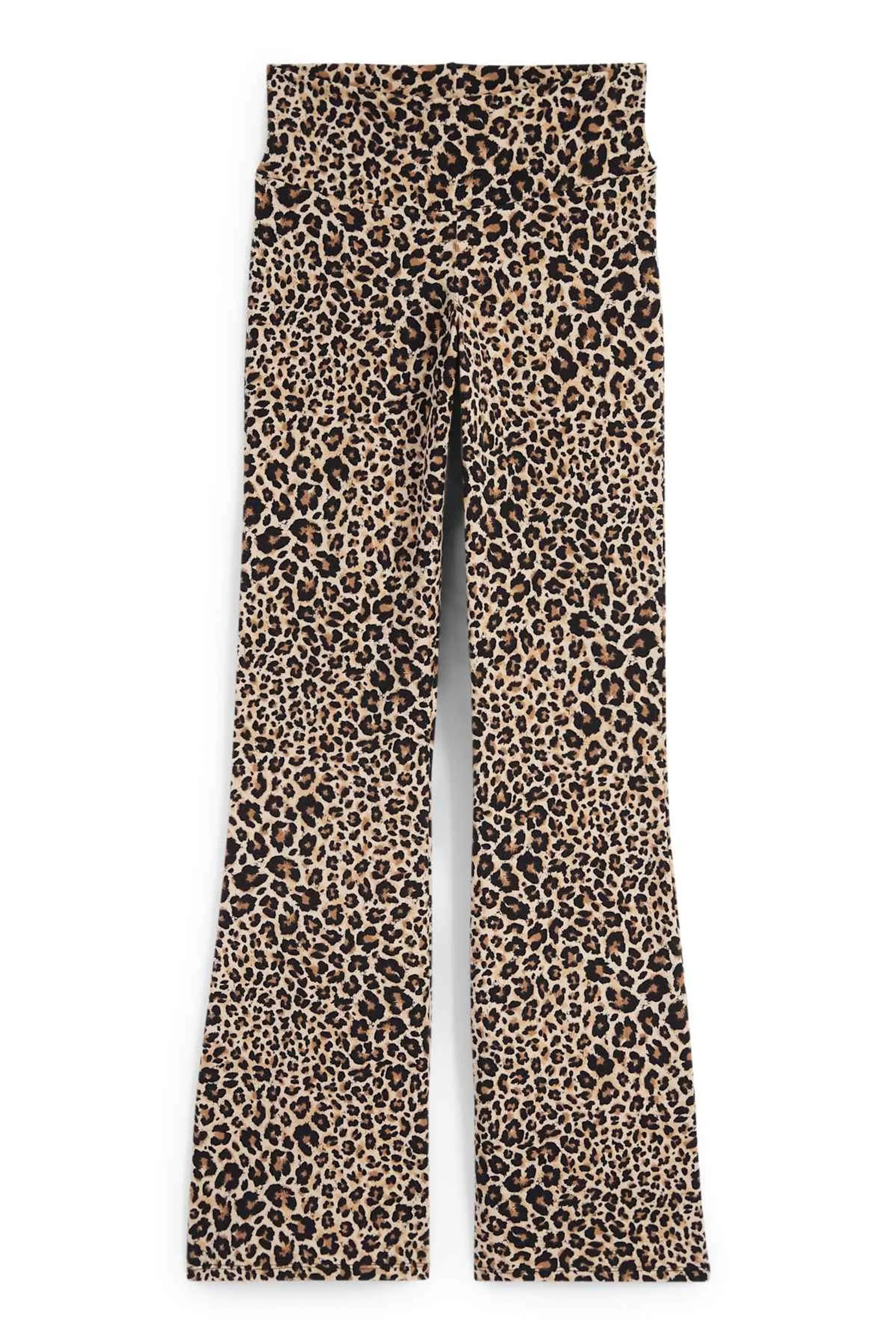 Flared leggings - leopard print