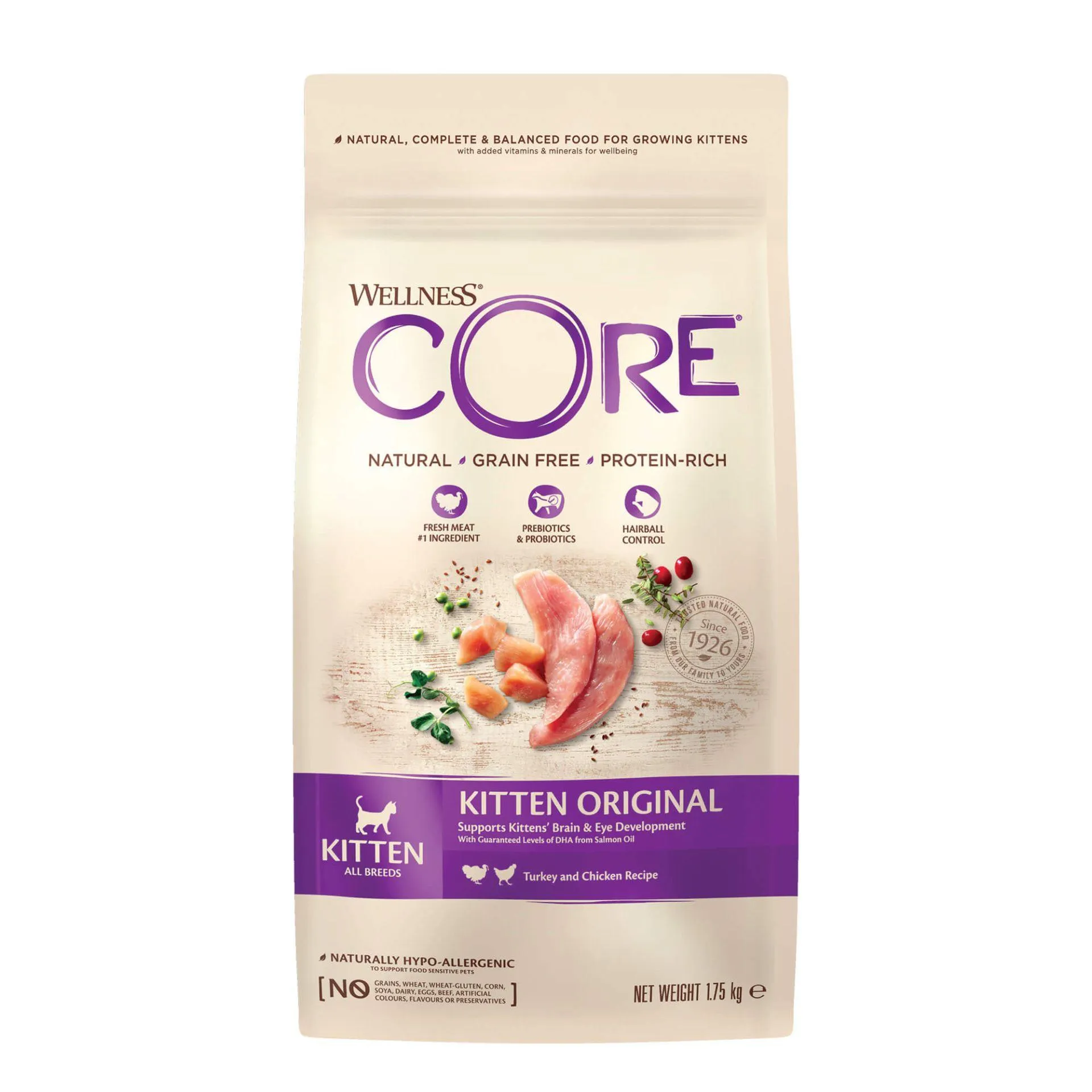 Wellness core grain free kitten dinde & saumon 1,75kg pour chat