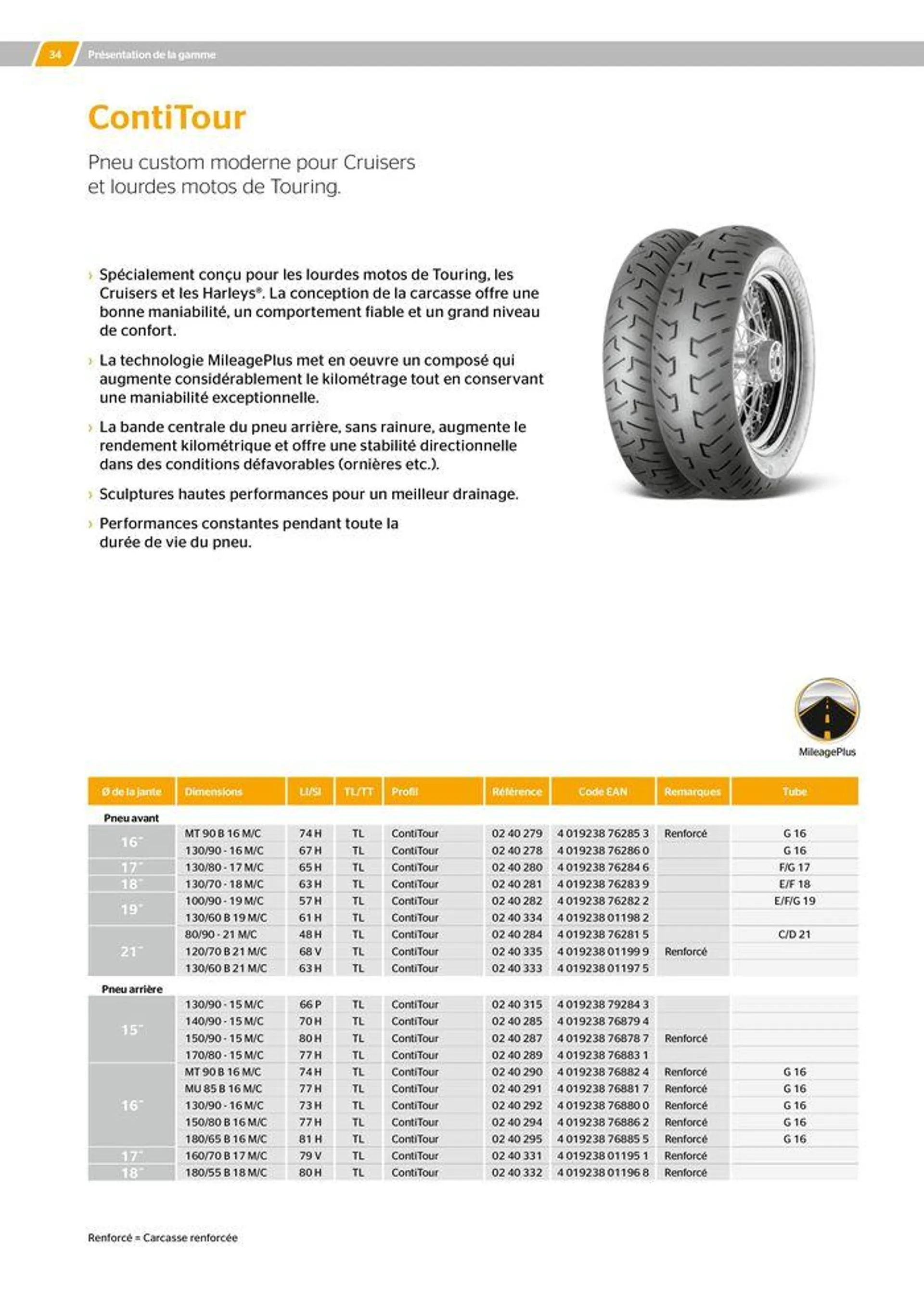 CONTINENTAL : Barème de facturation 2023 du 21 mai au 31 décembre 2024 - Catalogue page 34