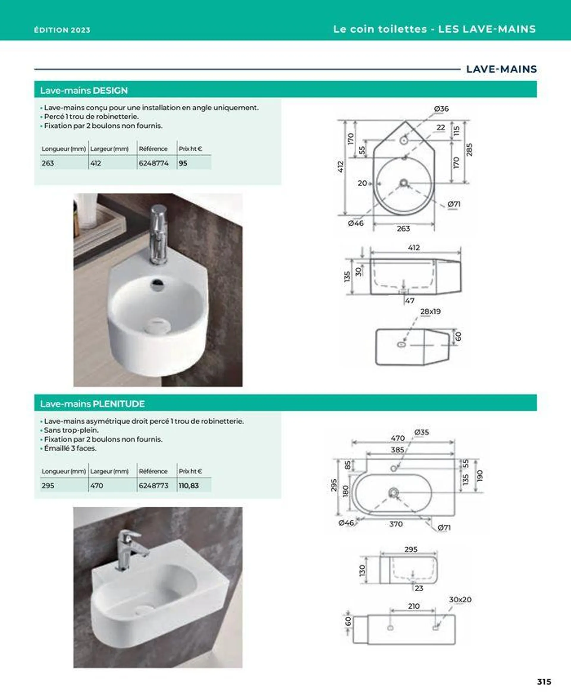 La salle de bain en toute sérénité du 17 janvier au 31 août 2024 - Catalogue page 315