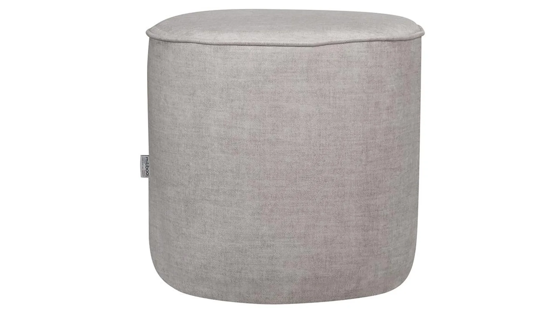 Pouf rond en tissu beige D40 cm COQ