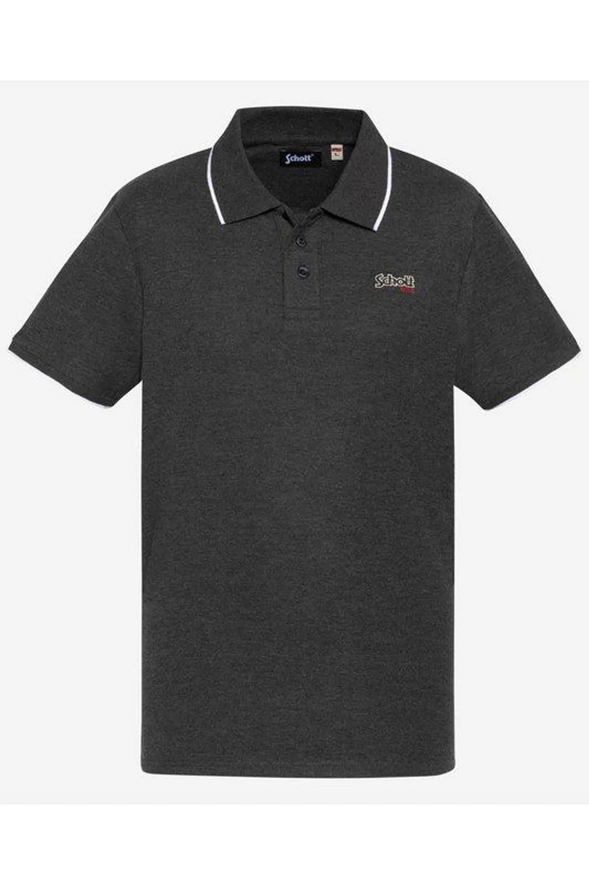 Polo Coton Piqué Paul - Schott - Homme - ANTHRACITE