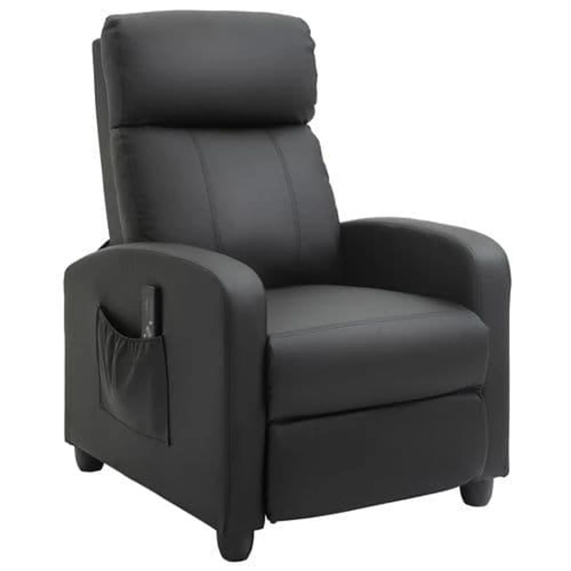 HOMCOM Fauteuil De Relaxation Inclinable Réglable Repose-Pied - Noir