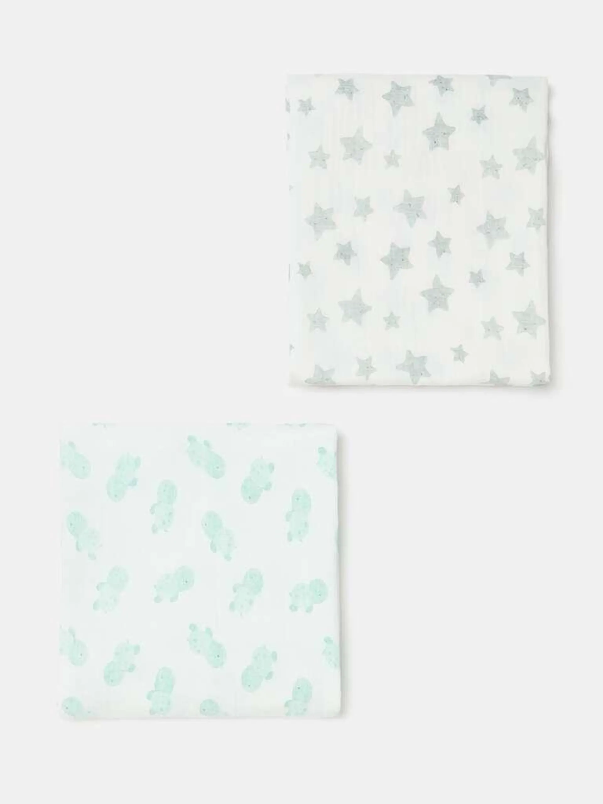 Two-pack blankets in organic cotton Blanc