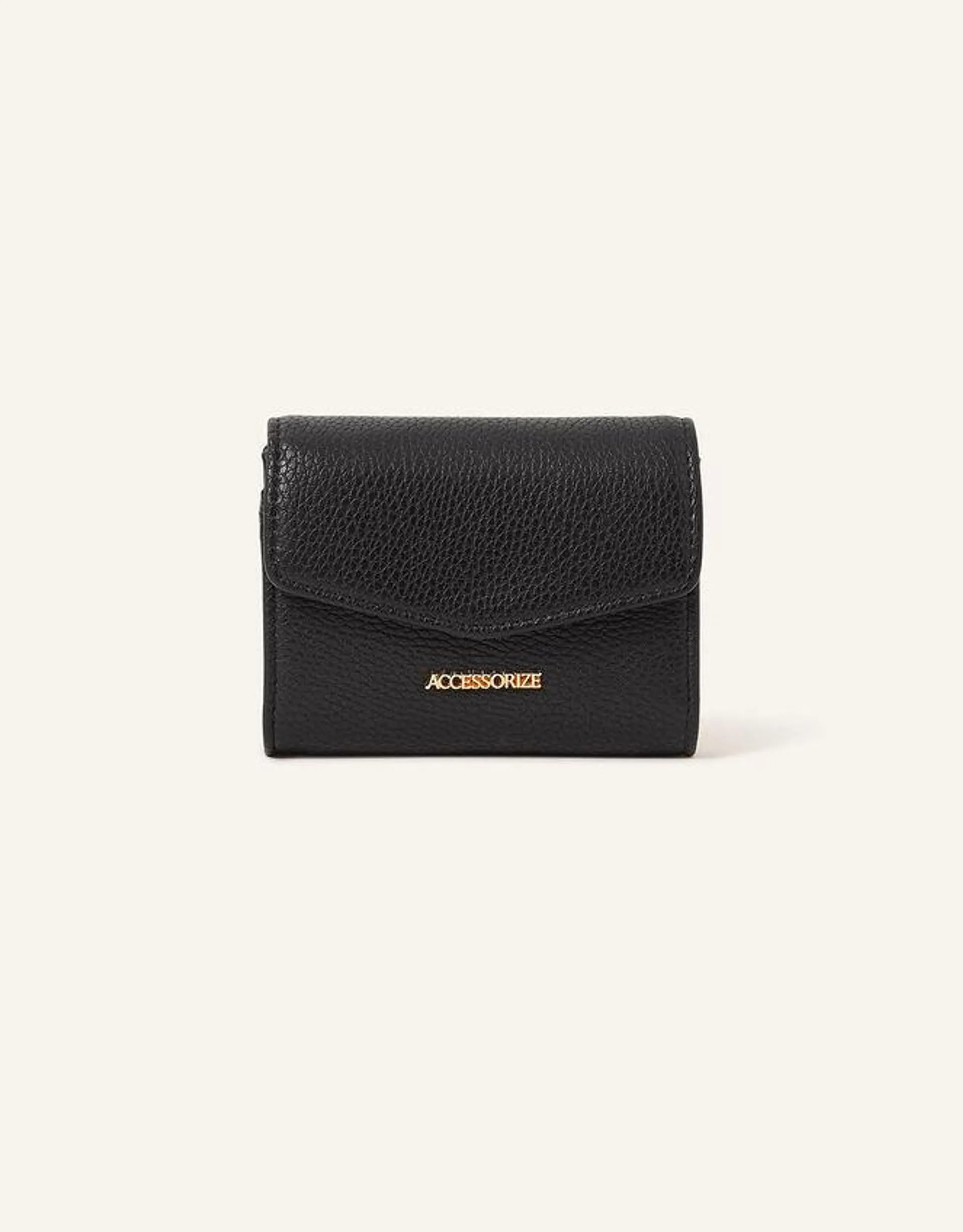 Small Flap Zip Around Purse Black