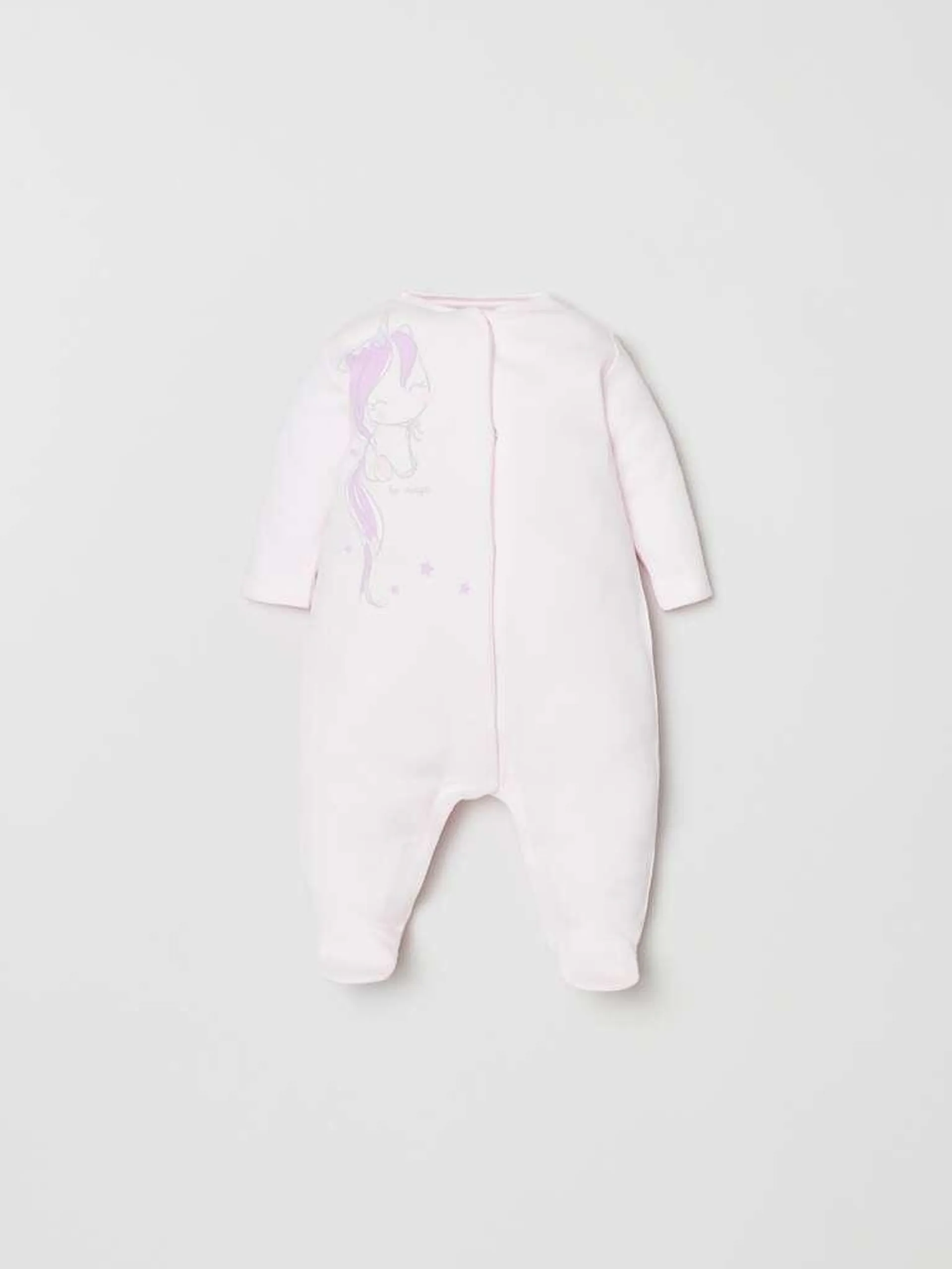 Onesie with unicorn print Rose clair