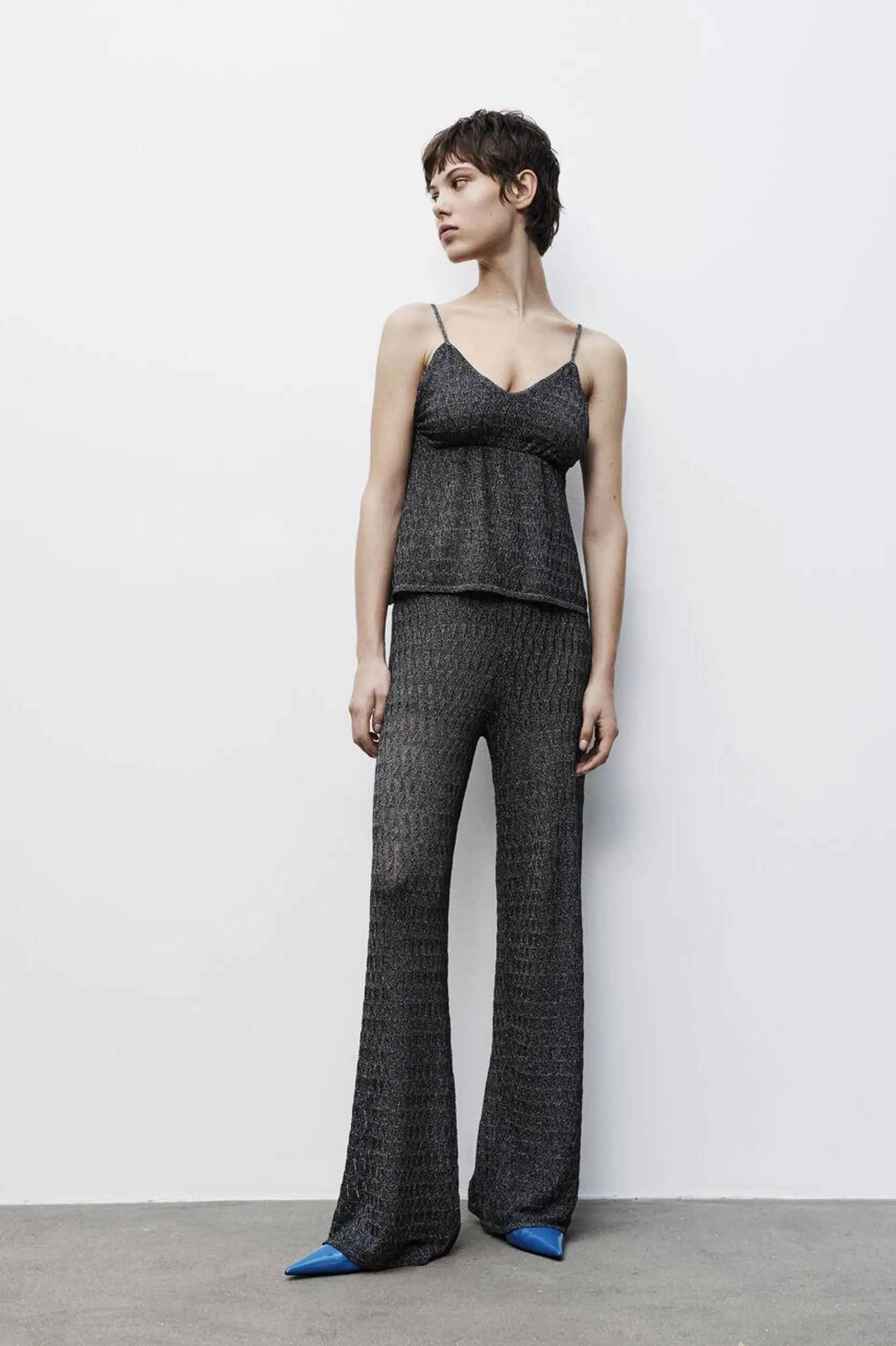 Pantalon ample en maille POPPY SILVER