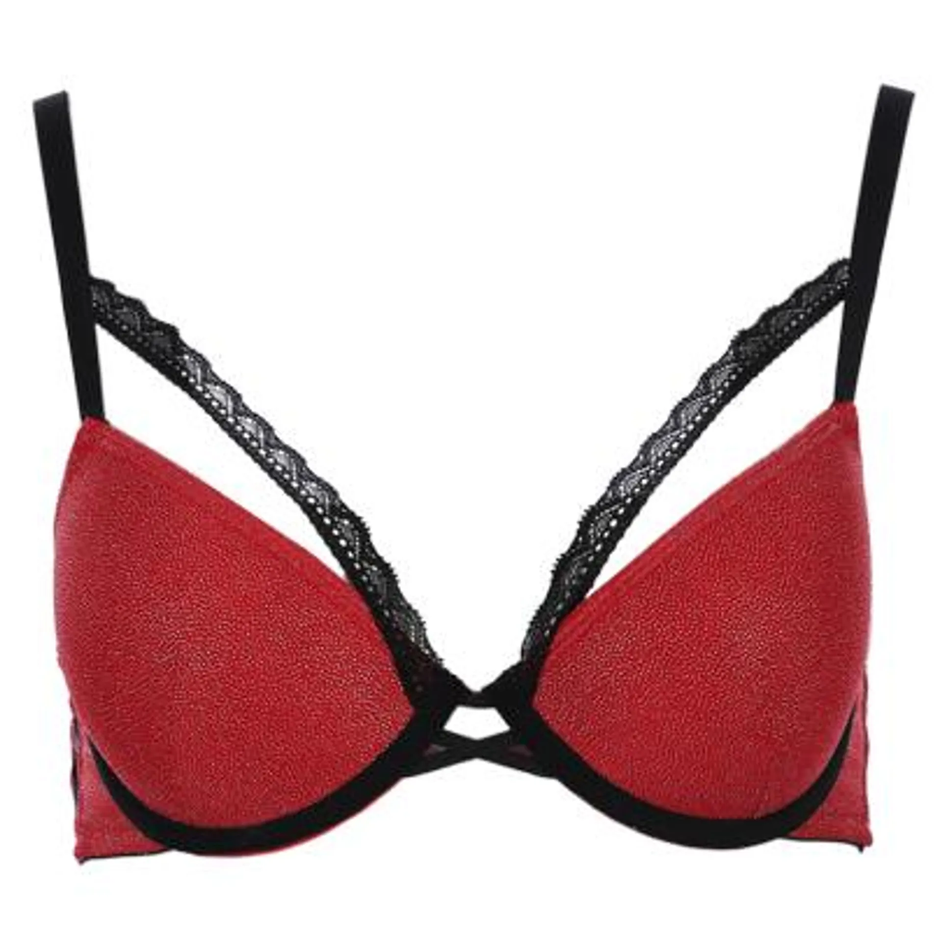 SOUTIEN GORGE ROUGE LUREX NOIR