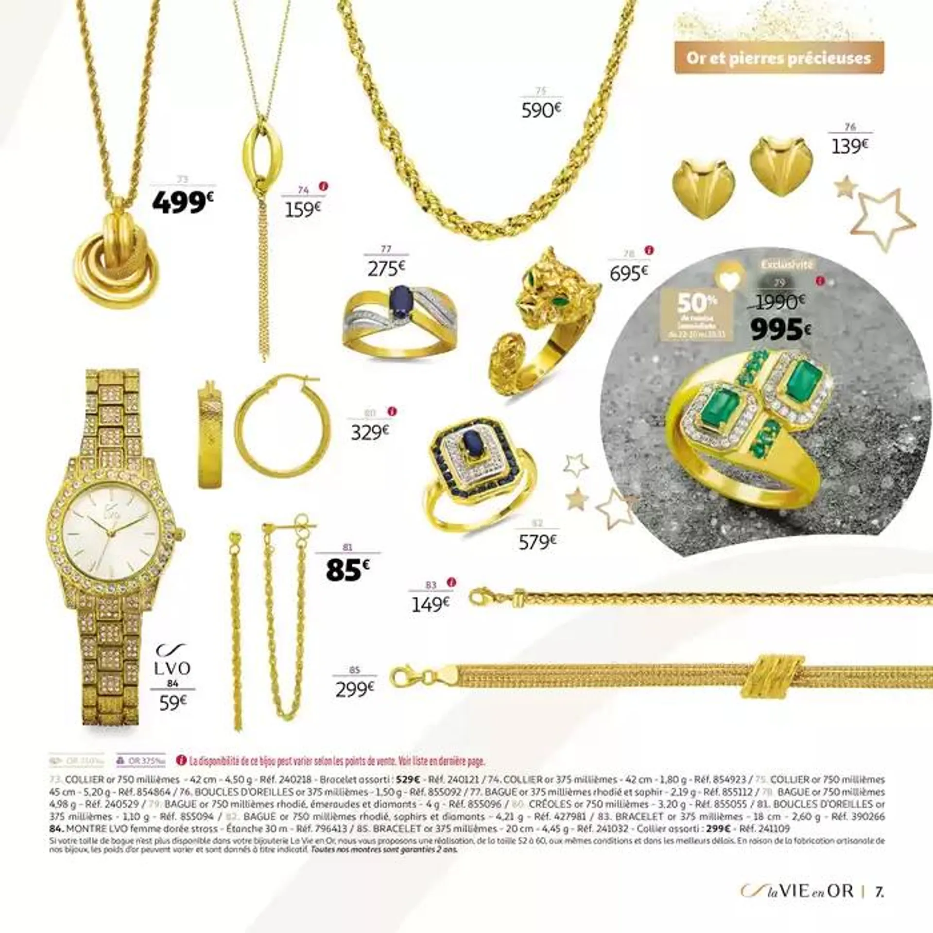 La VIE en OR : collection cadeaux bijoux du 22 octobre au 31 décembre 2024 - Catalogue page 7