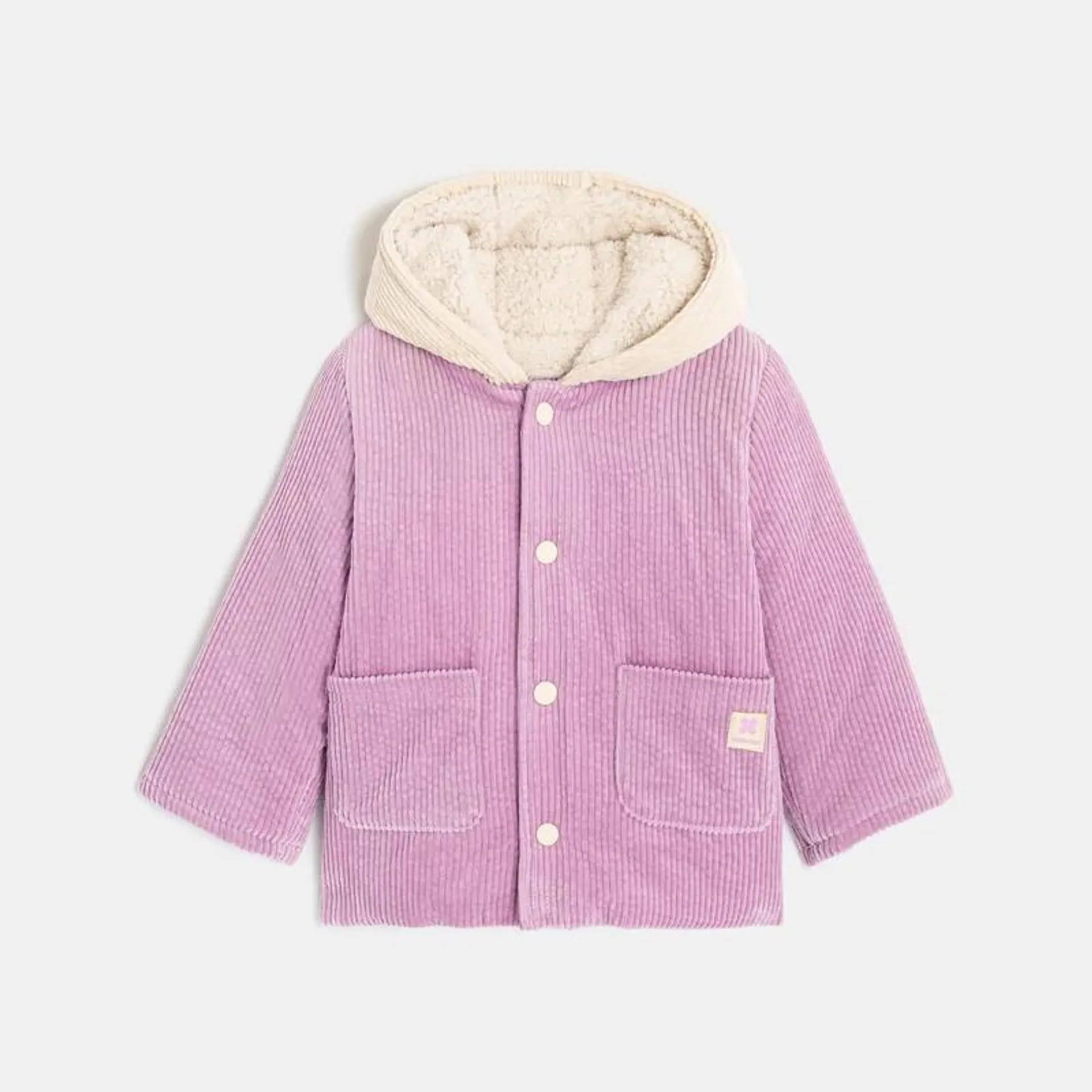 Veste bébé fille velours doublé violet iris Catimini