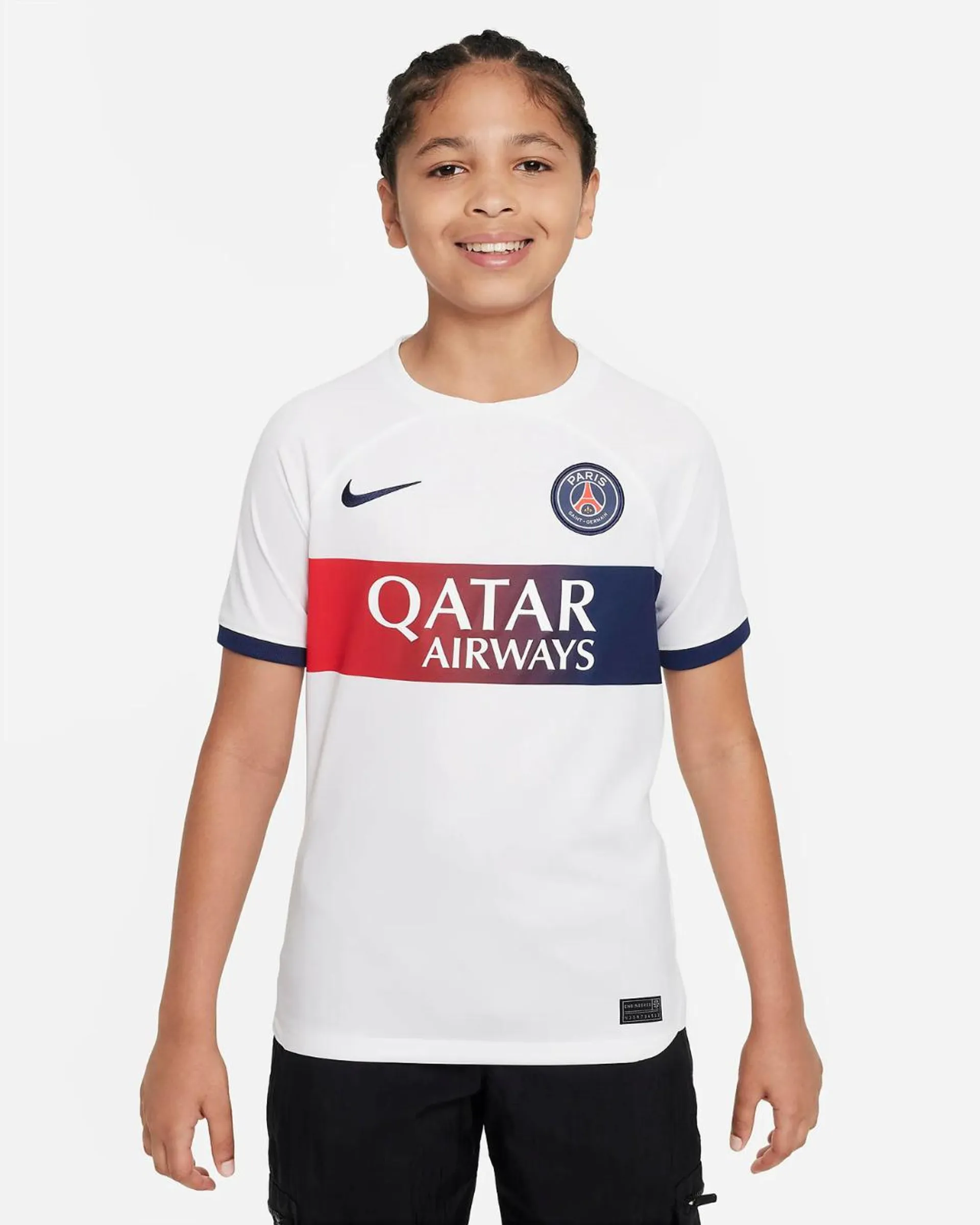 PSG Away Junior Jersey 2023/2024 - White/Blue/Red