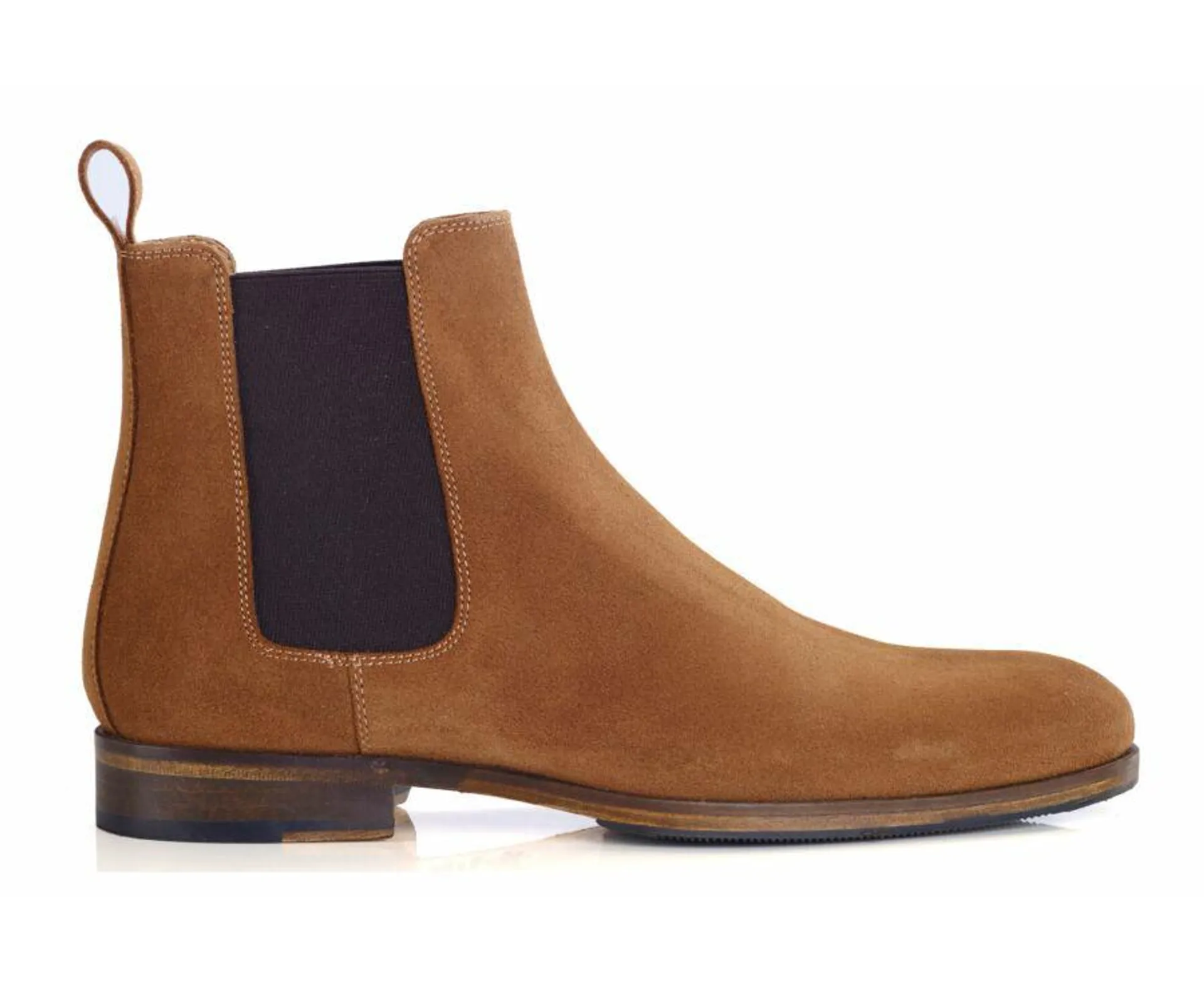 Chelsea boots homme Velours Cognac - DAWSON II PATIN