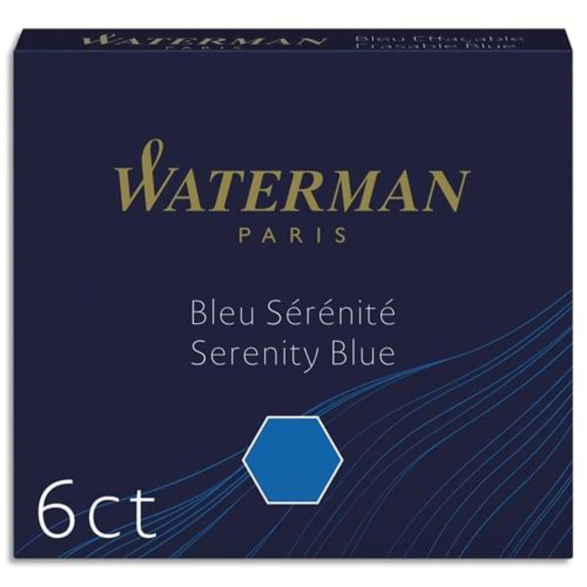 WATERMAN Etui de 6 mini cartouches encre Bleue sérénité