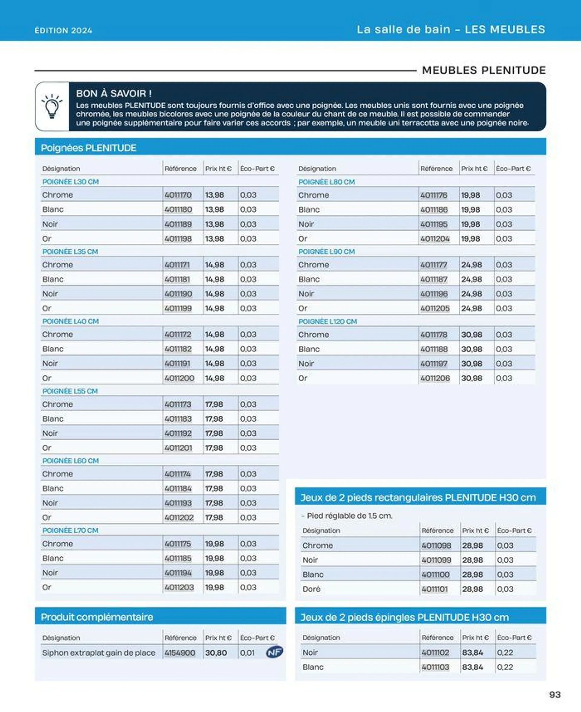 La salle de bain en toute sérénité du 2 juillet au 31 décembre 2024 - Catalogue page 93