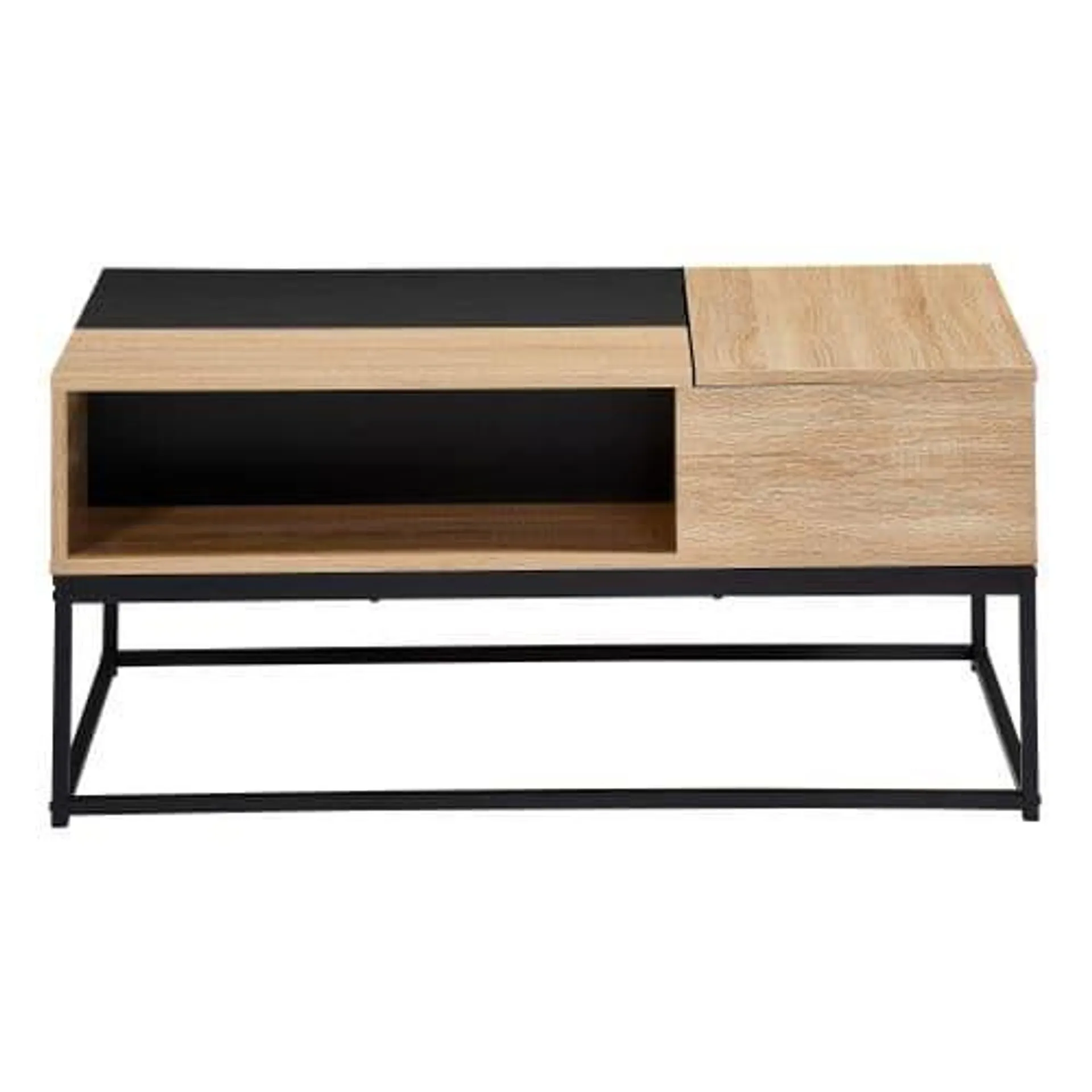 Table basse plateau relevable chêne sonoma/ noir VINCENTE