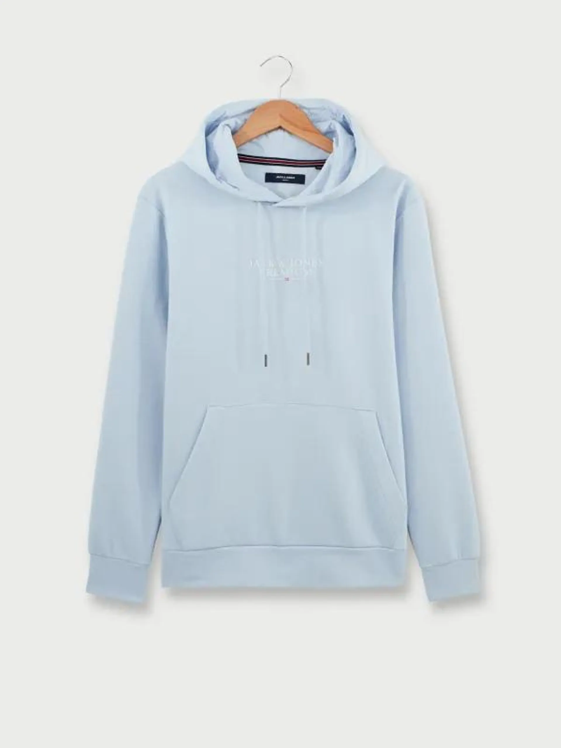 Sweat-shirt À Capuche, Logo Signature - Bleu ciel