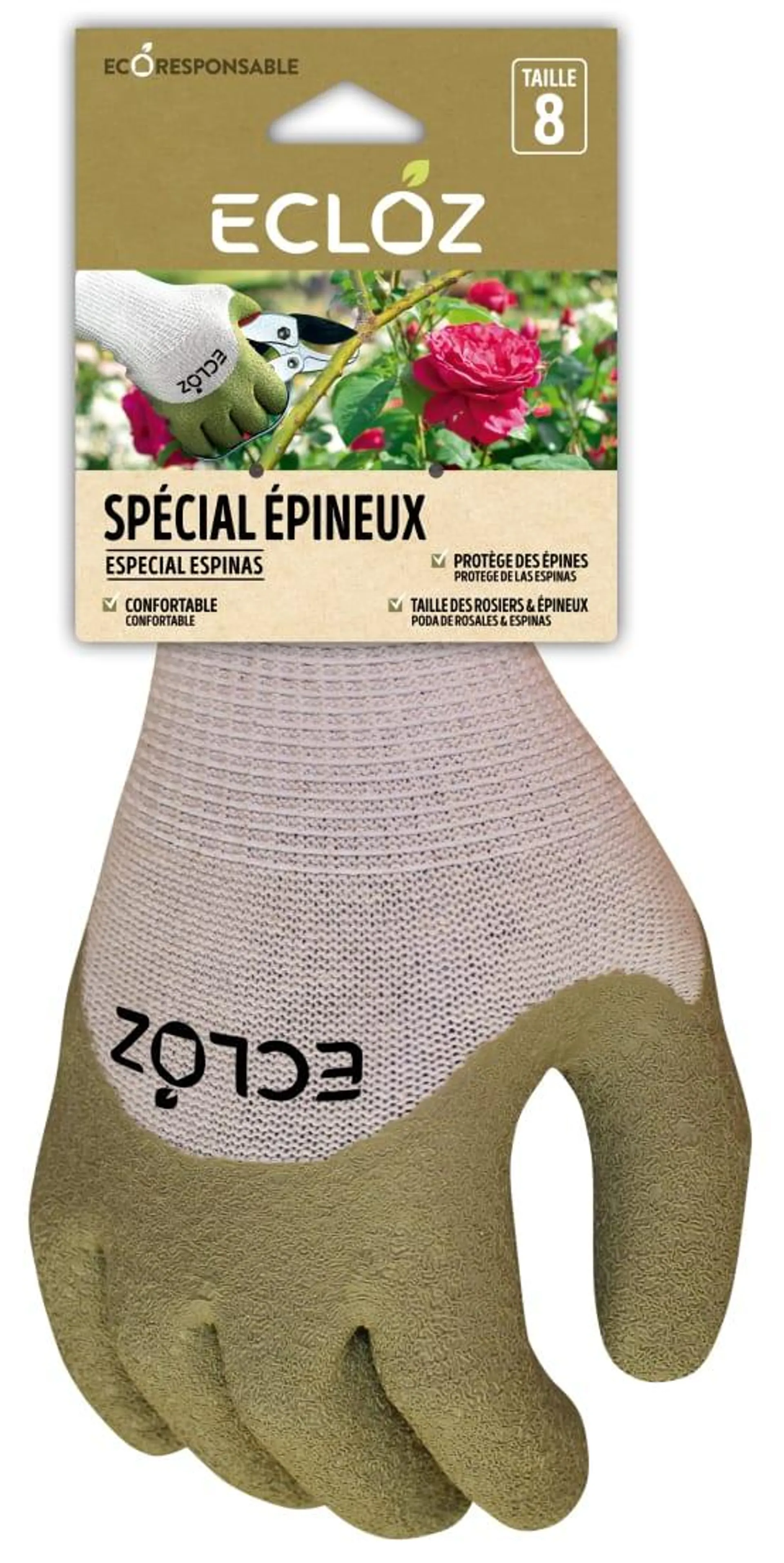 Ecloz - Gants spécial épineux adulte Taille 08