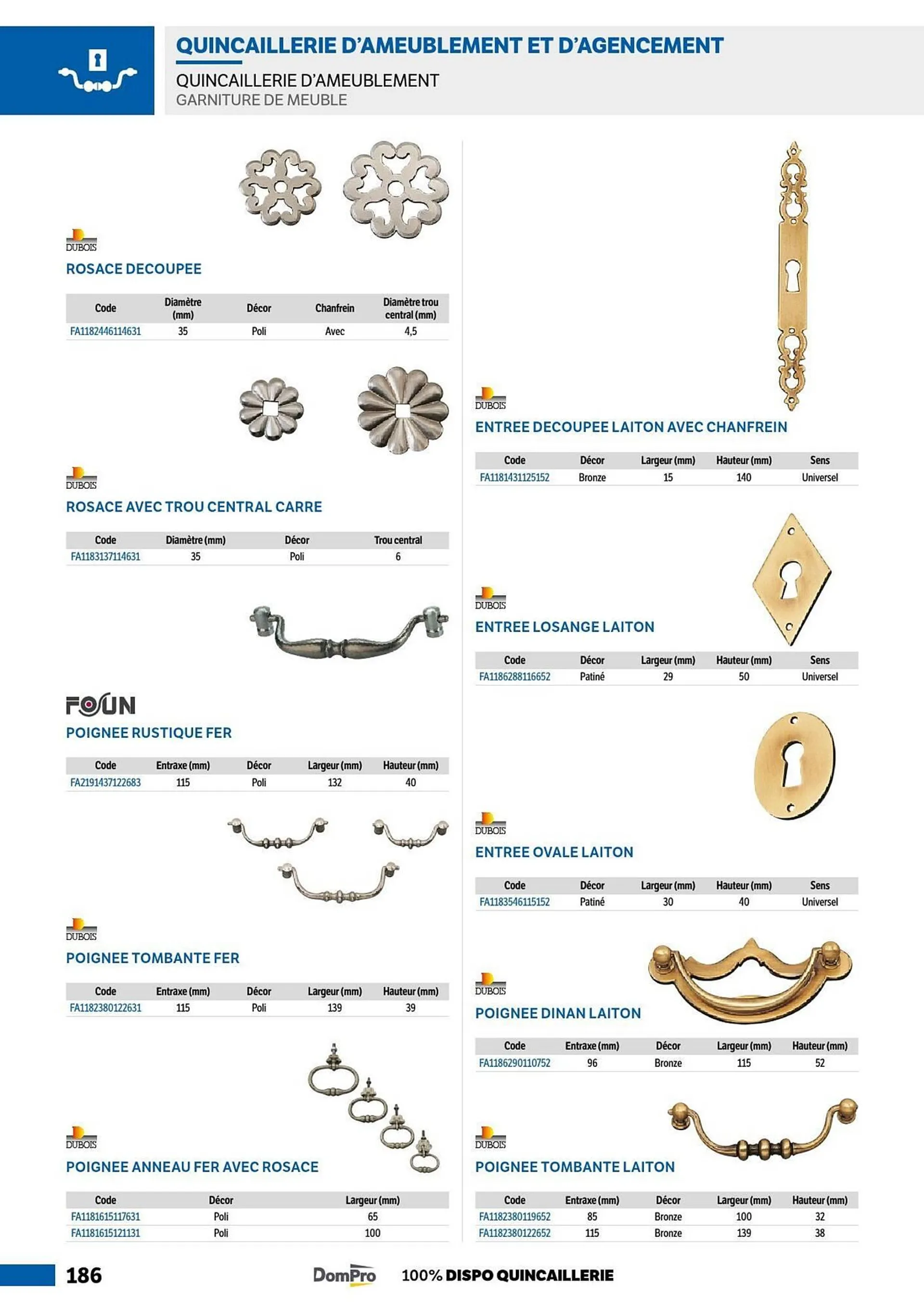 Catalogue DomPro du 8 juillet au 4 janvier 2025 - Catalogue page 186