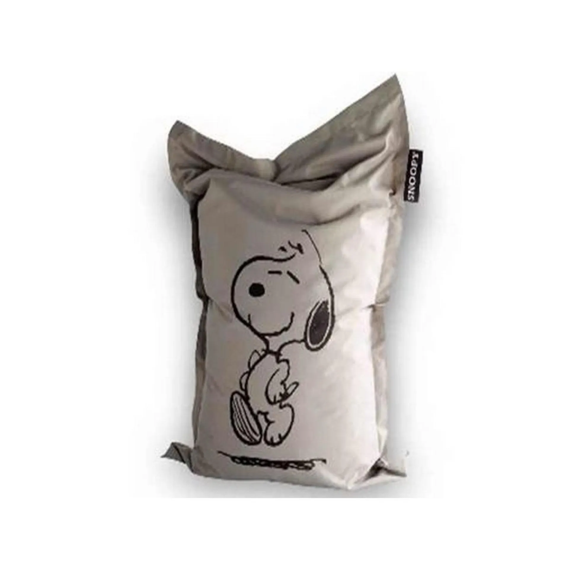 Pouf Snoopy - 100 % polyester - 100 x 135 cm - Taupe et noir