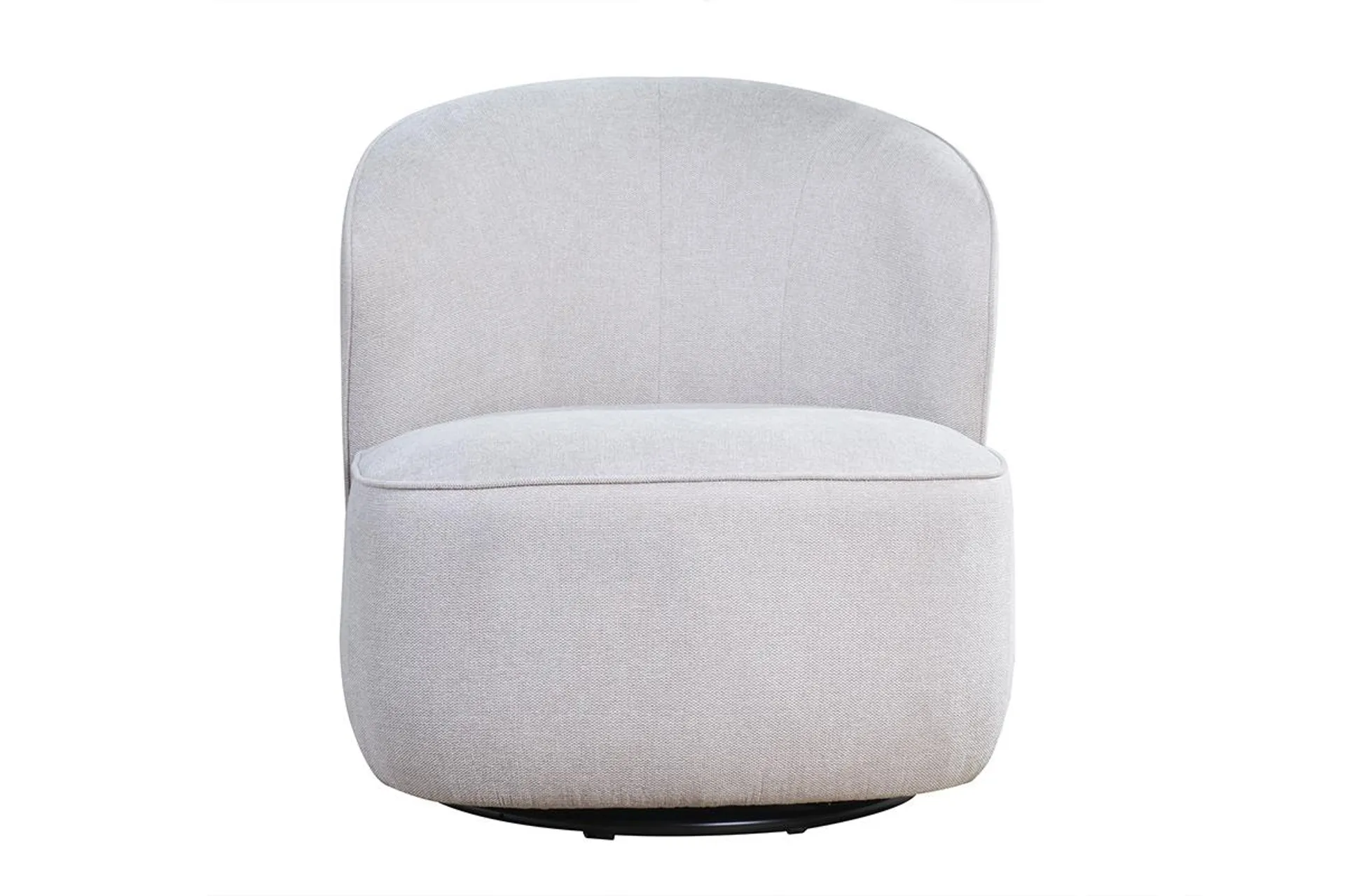 Fauteuil design pivotant en tissu effet velours texturé beige AMBER