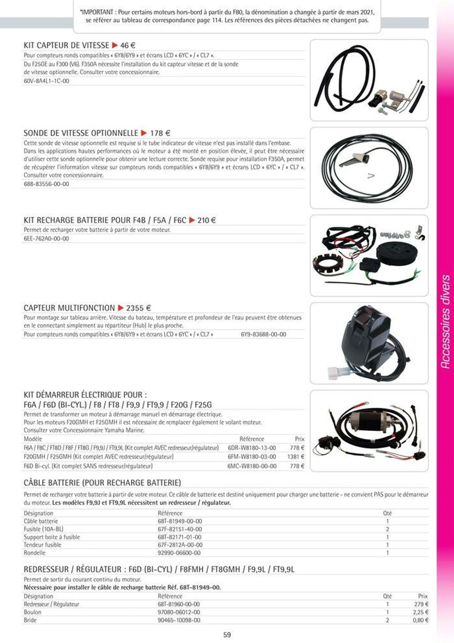 Catalogue Yamaha Marine - Accessoires Marine 2024 - 67