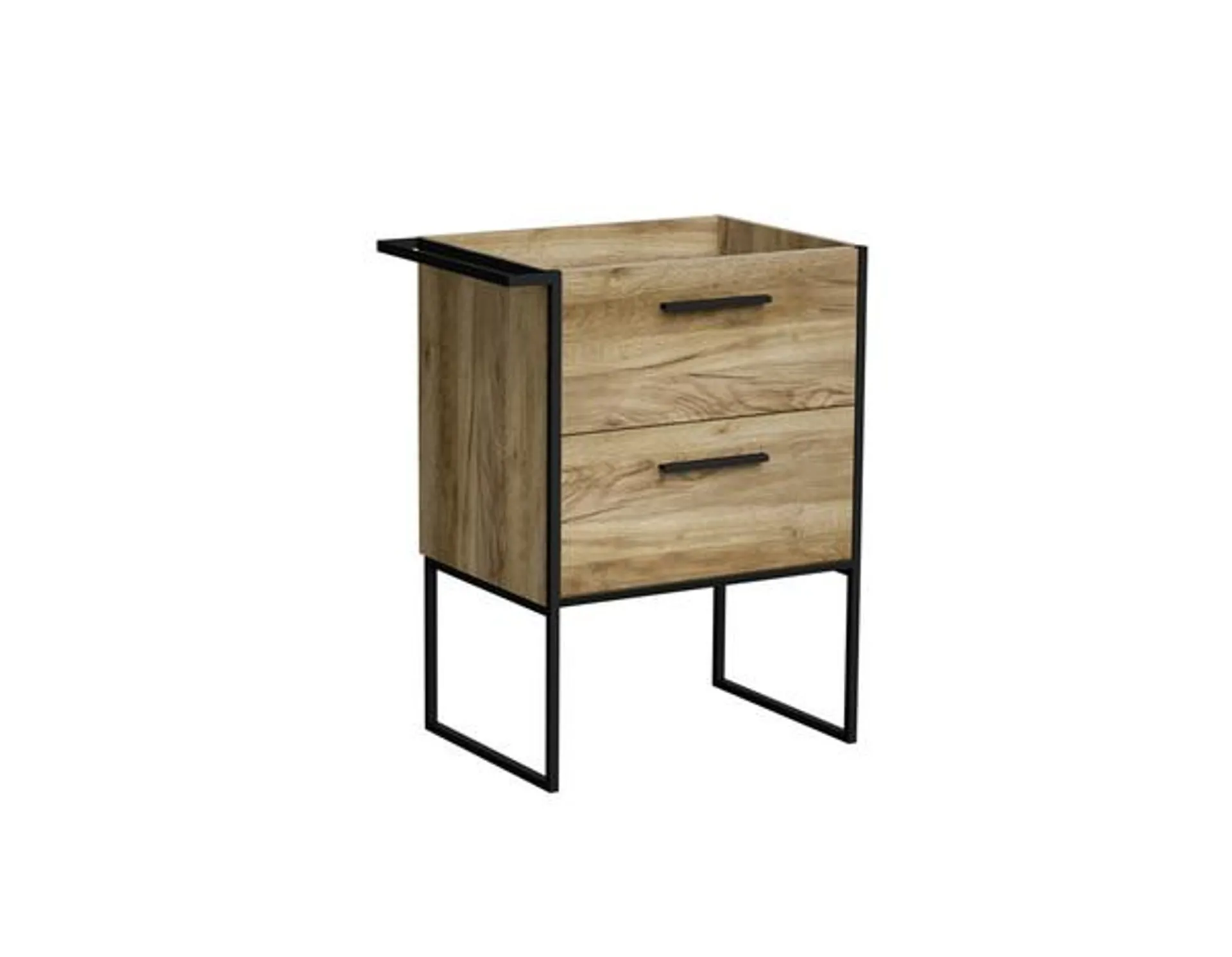 Meuble sous vasque a poser decor bois "district" l.67 x h.85 x p.45 cm