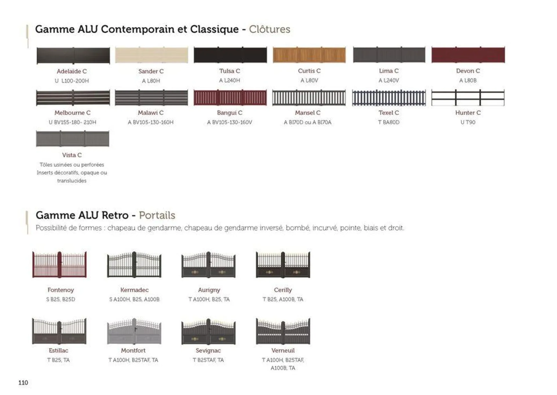 LE CATALOGUE PORTAILS ET CLÔTURES du 20 mai au 31 décembre 2024 - Catalogue page 112